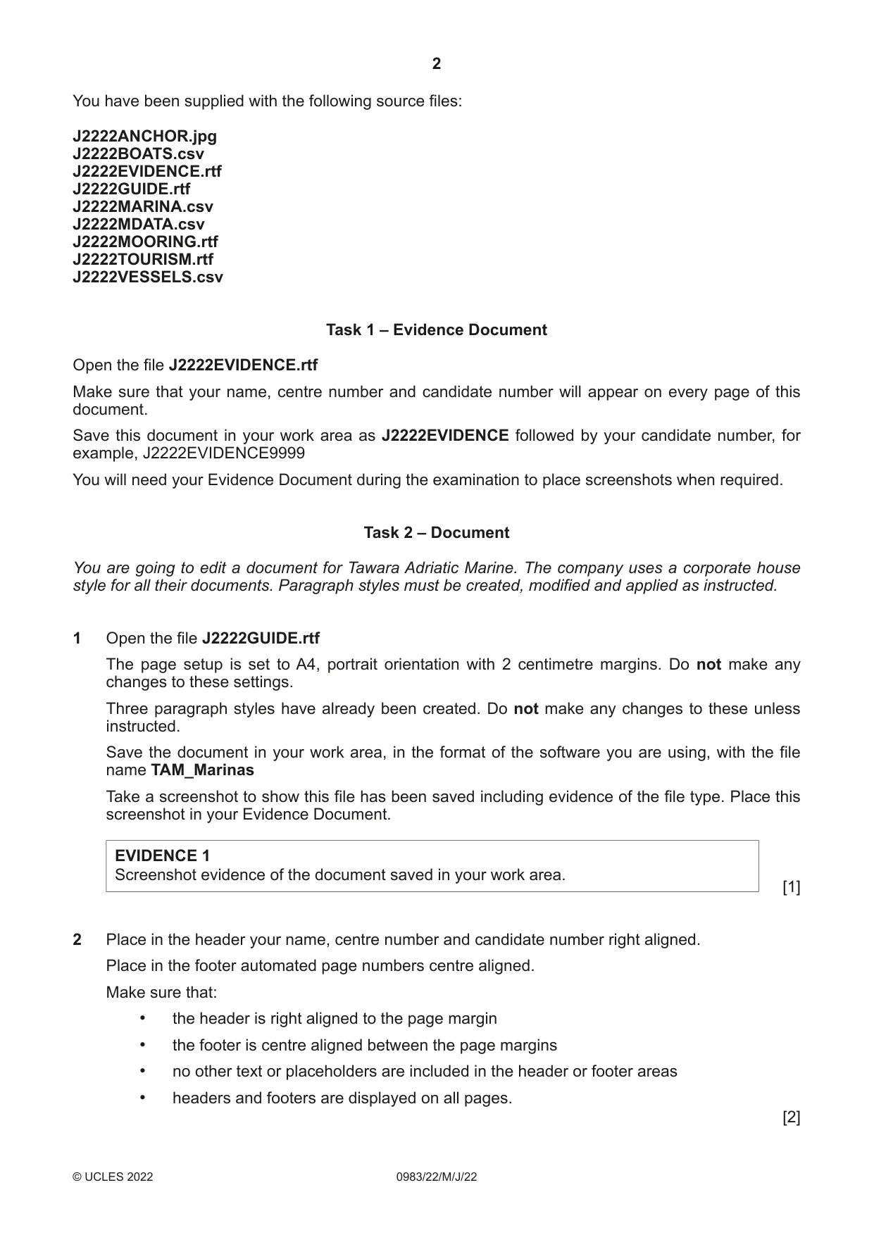 Cambridge IGCSE Information and Communication Technology (9-1) 0983 2022 May/June Paper 2 · Variant 2 question paper, page 2 of 12