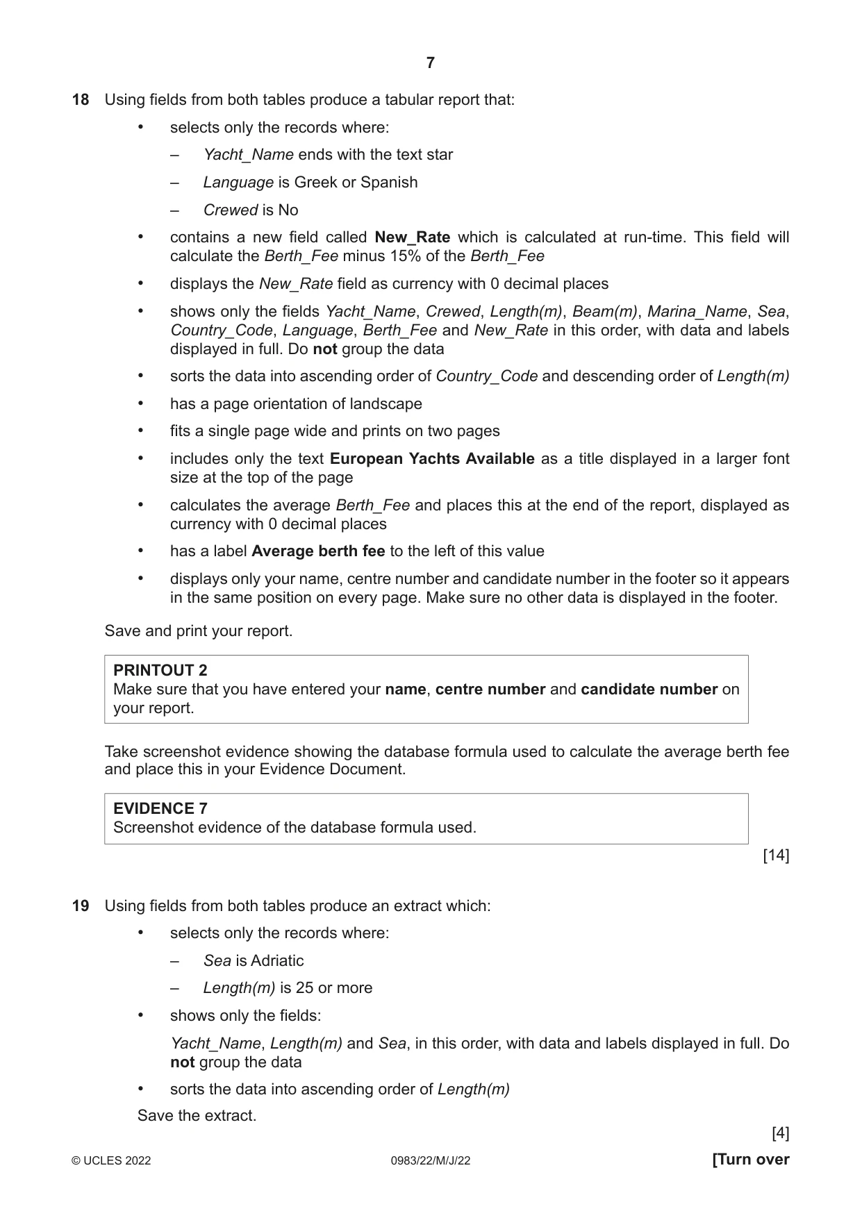Cambridge IGCSE Information and Communication Technology (9-1) 0983 2022 May/June Paper 2 · Variant 2 question paper, page 7 of 12