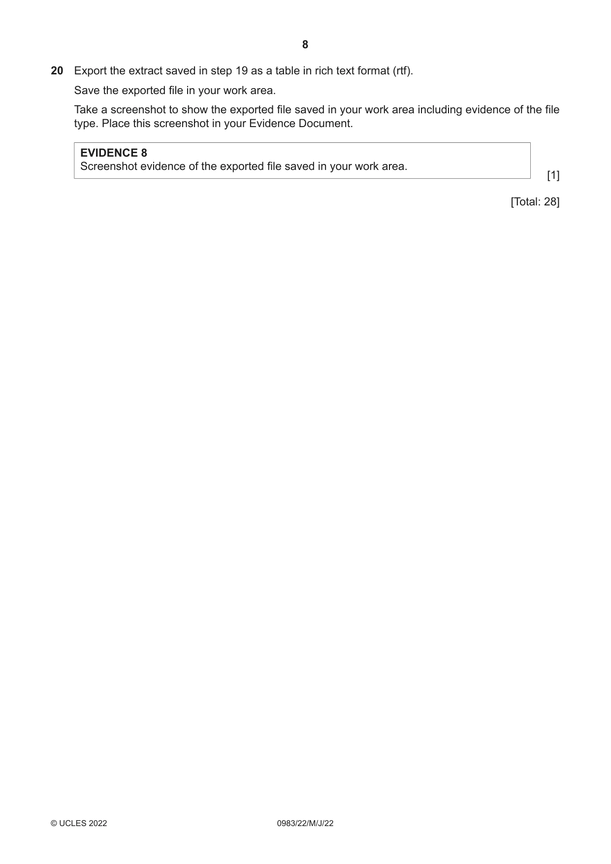 Cambridge IGCSE Information and Communication Technology (9-1) 0983 2022 May/June Paper 2 · Variant 2 question paper, page 8 of 12