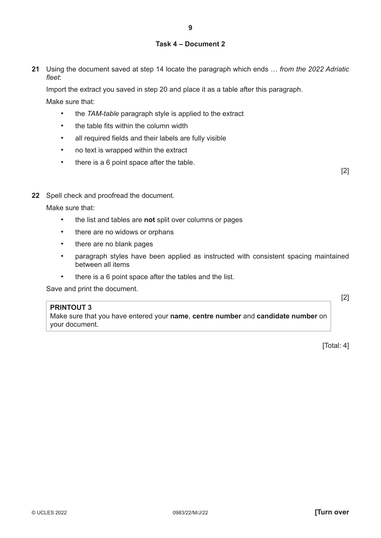 Cambridge IGCSE Information and Communication Technology (9-1) 0983 2022 May/June Paper 2 · Variant 2 question paper, page 9 of 12