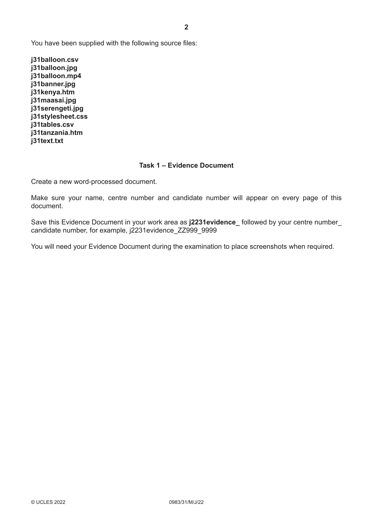 Cambridge IGCSE Information and Communication Technology (9-1) 0983 2022 May/June Paper 3 · Variant 1 question paper, page 2 of 8