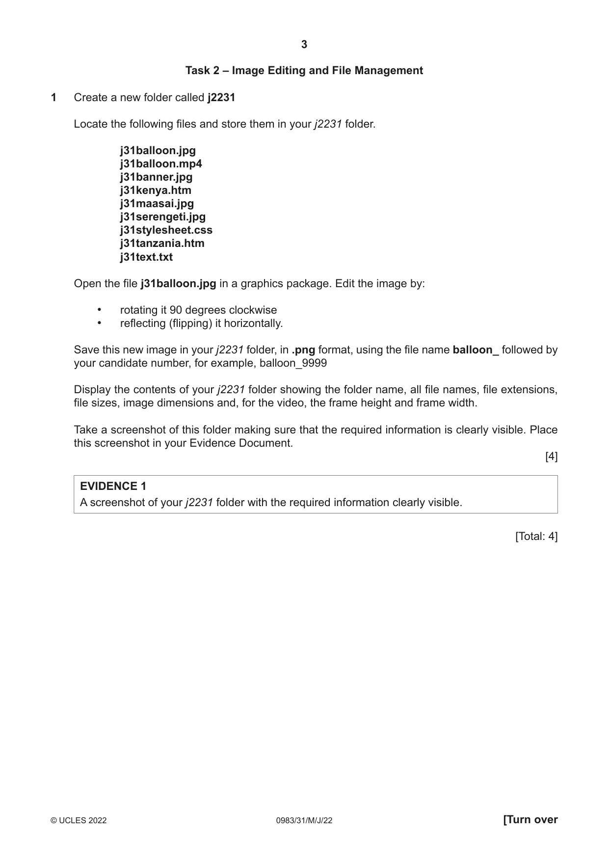 Cambridge IGCSE Information and Communication Technology (9-1) 0983 2022 May/June Paper 3 · Variant 1 question paper, page 3 of 8