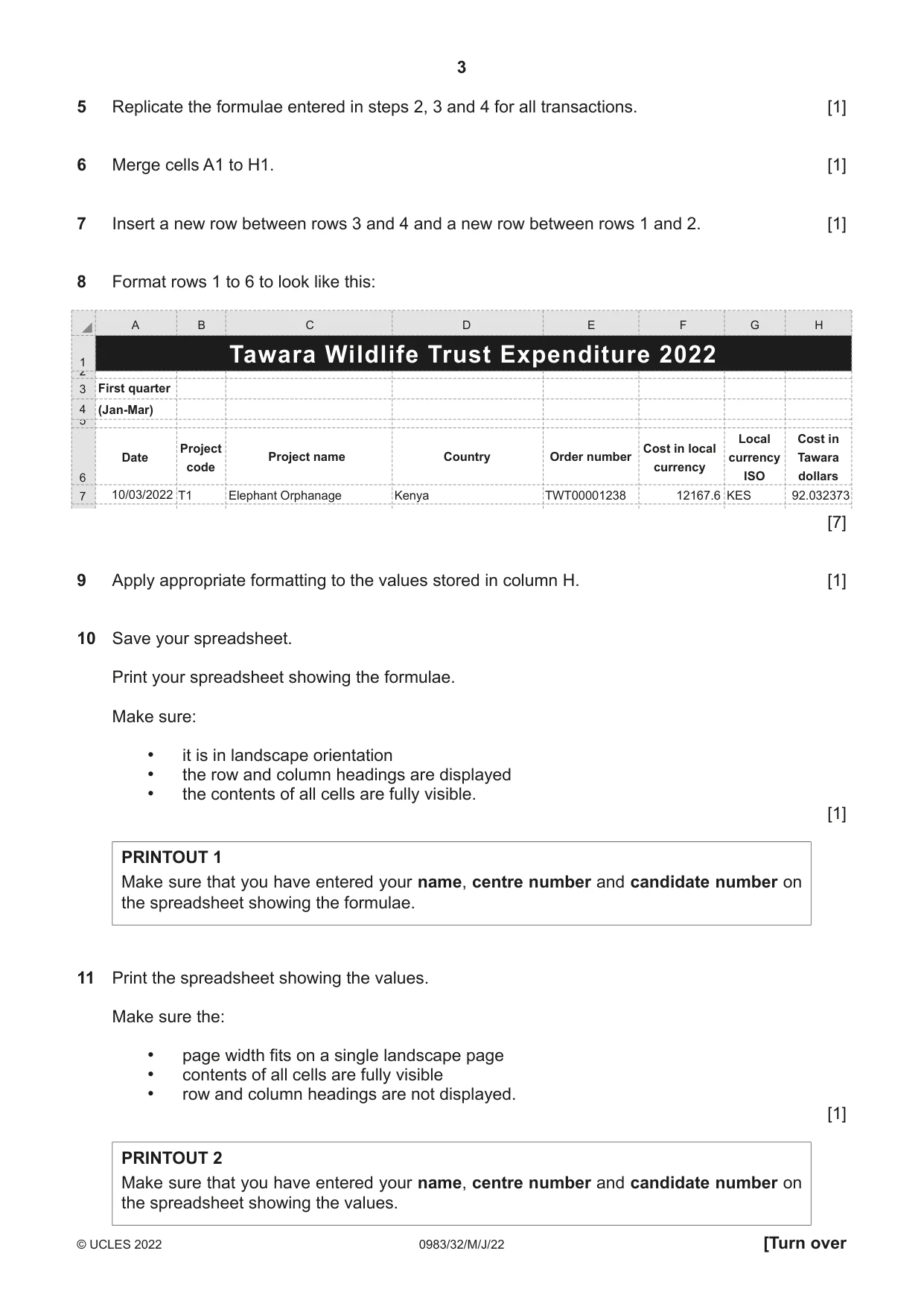 Cambridge IGCSE Information and Communication Technology (9-1) 0983 2022 May/June Paper 3 · Variant 2 question paper, page 3 of 8