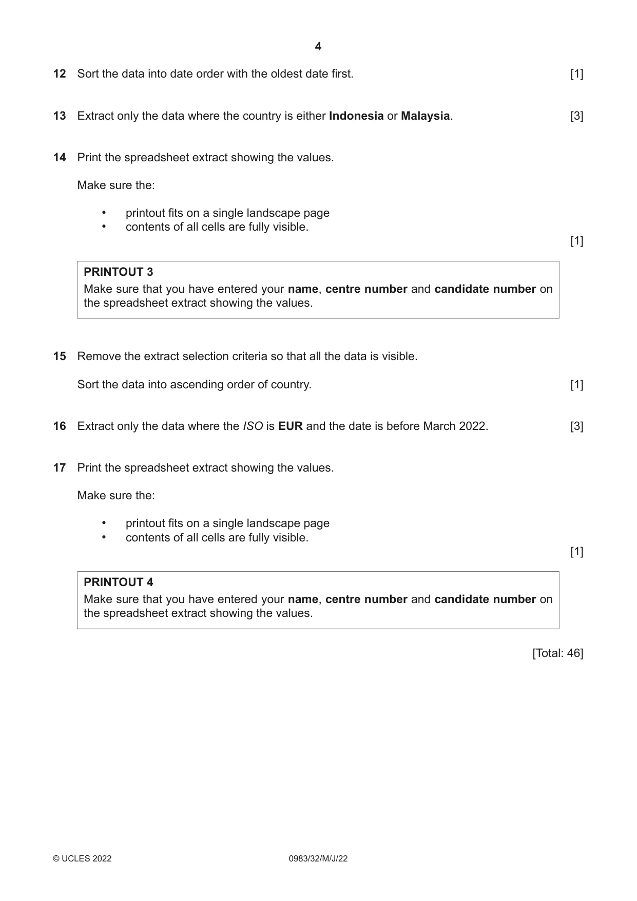 Cambridge IGCSE Information and Communication Technology (9-1) 0983 2022 May/June Paper 3 · Variant 2 question paper, page 4 of 8