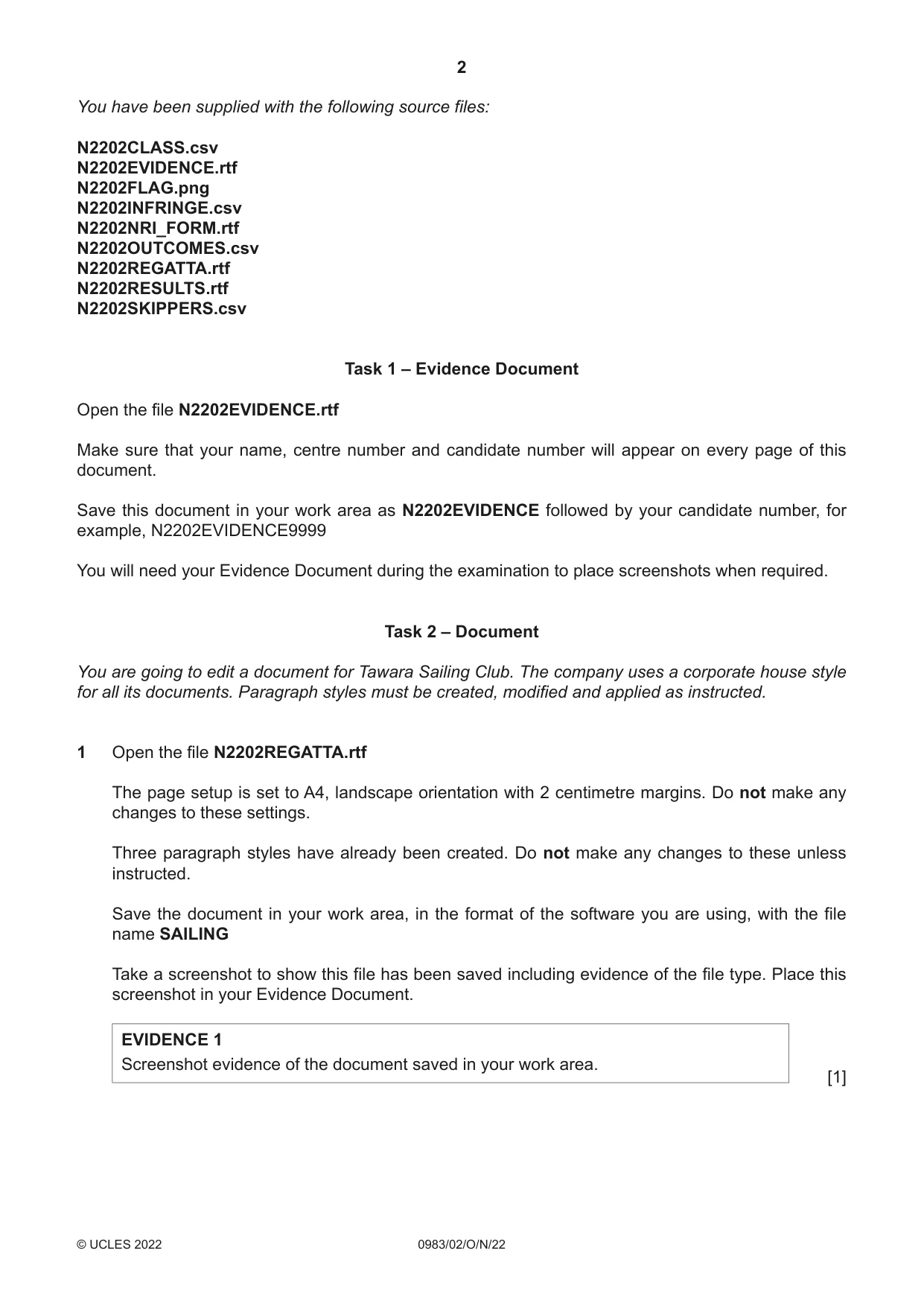 Cambridge IGCSE Information and Communication Technology (9-1) 0983 2022 Oct/Nov Paper 2 · Variant 0 question paper, page 2 of 16