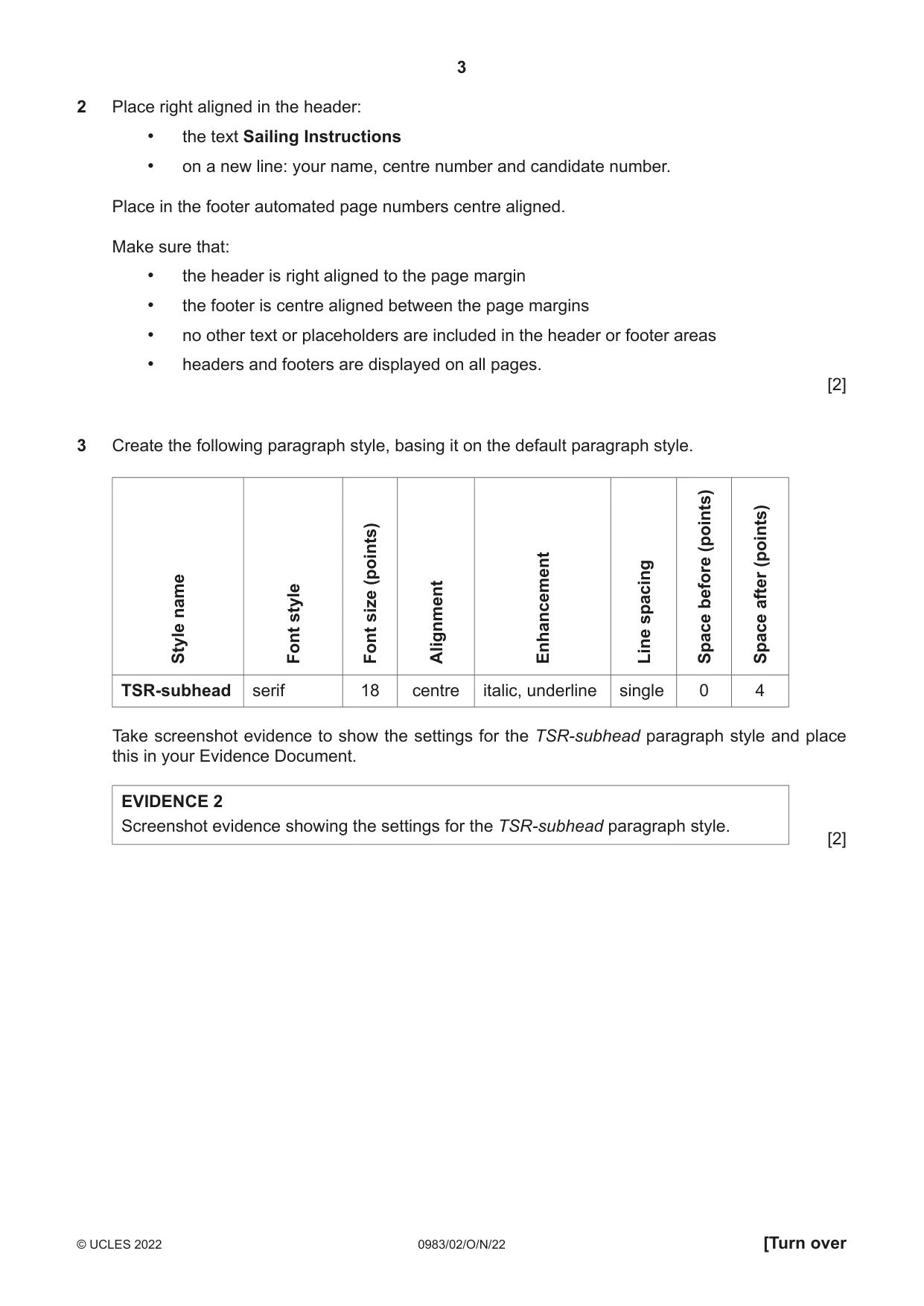Cambridge IGCSE Information and Communication Technology (9-1) 0983 2022 Oct/Nov Paper 2 · Variant 0 question paper, page 3 of 16