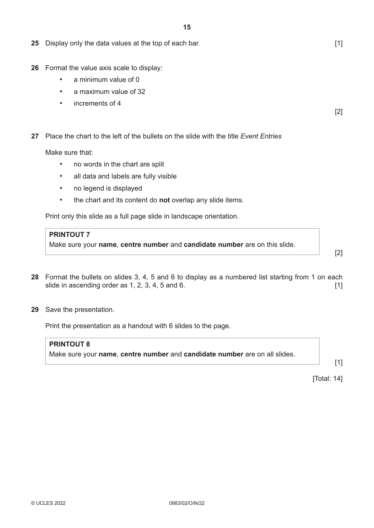 Cambridge IGCSE Information and Communication Technology (9-1) 0983 2022 Oct/Nov Paper 2 · Variant 0 question paper, page 15 of 16