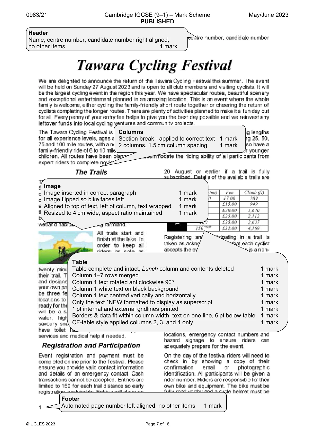 Mark scheme, page 7 of 18