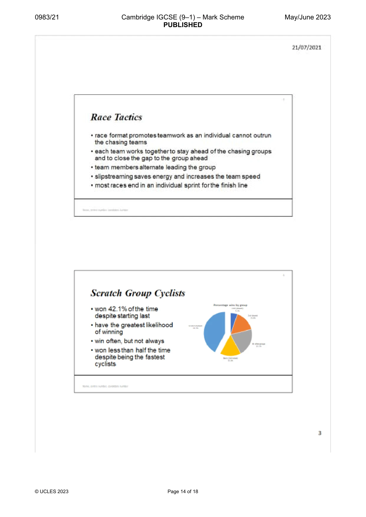 Mark scheme, page 14 of 18