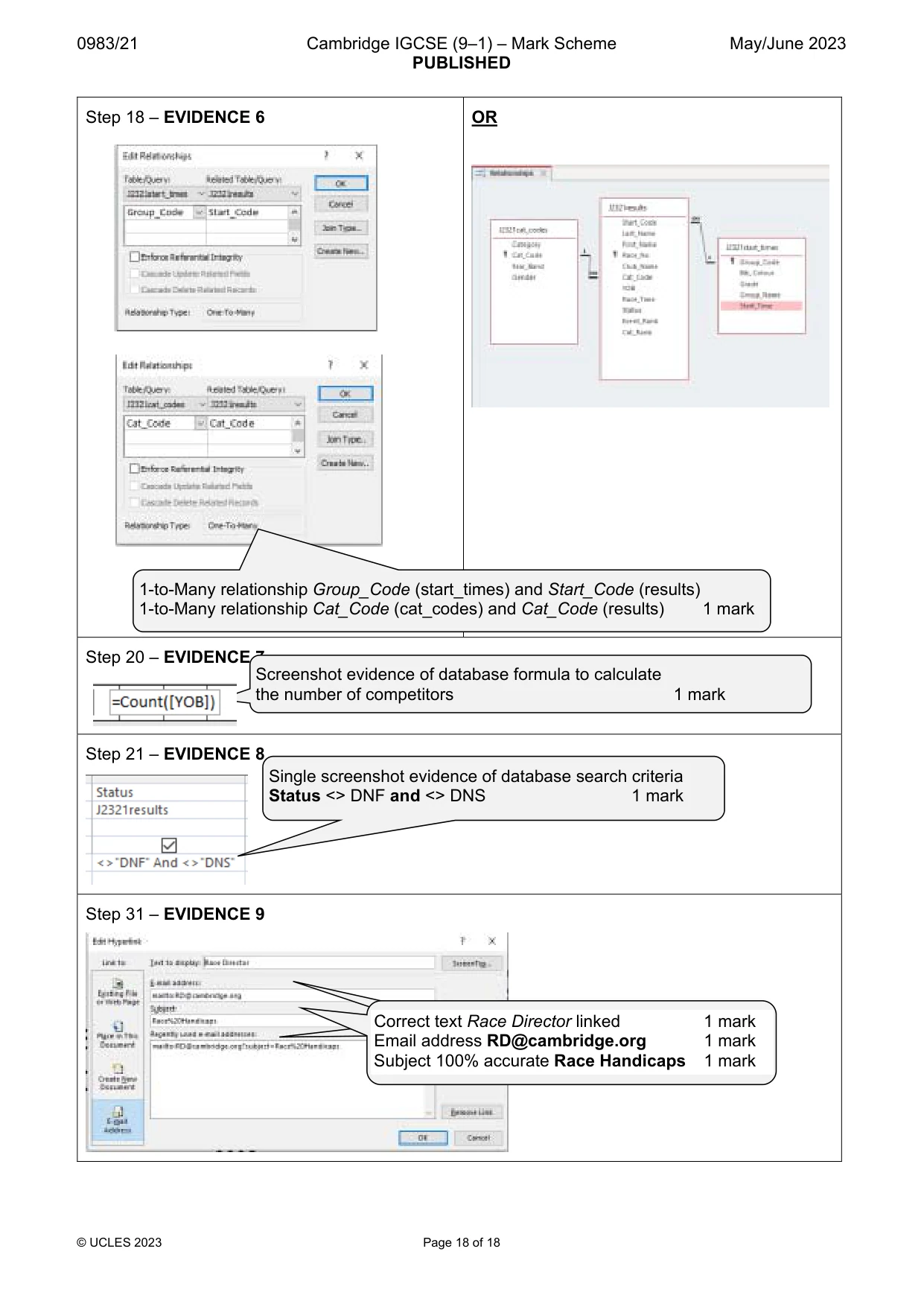 Mark scheme, page 18 of 18