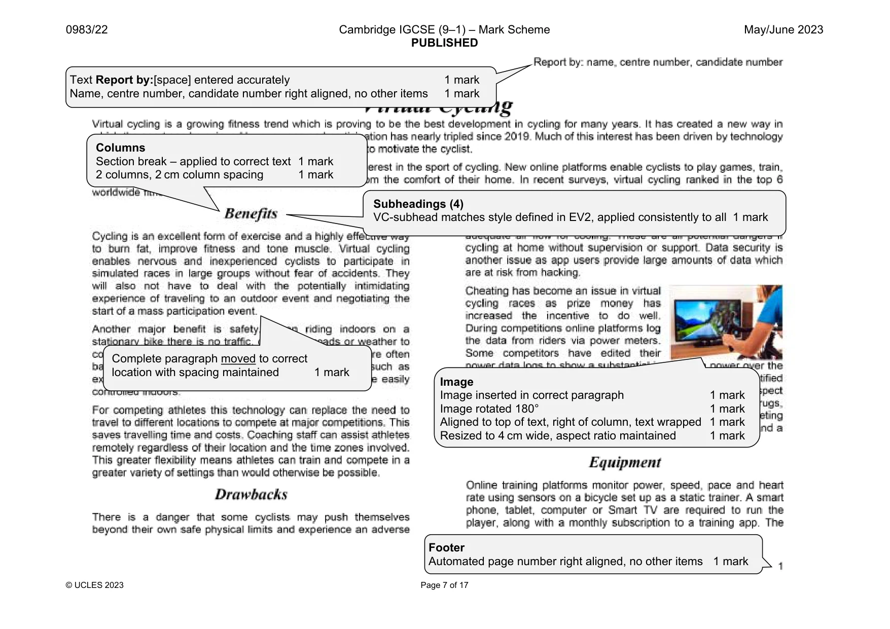 Mark scheme, page 7 of 17