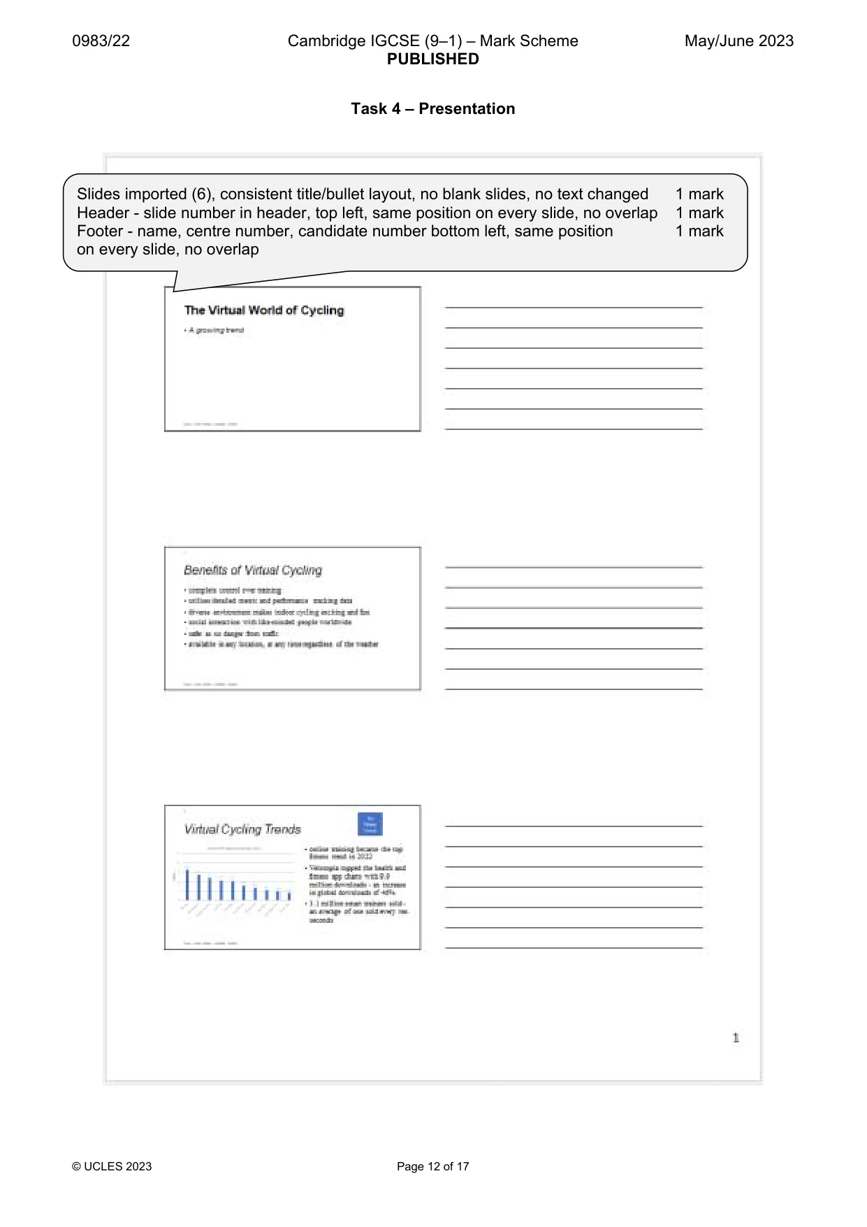 Mark scheme, page 12 of 17