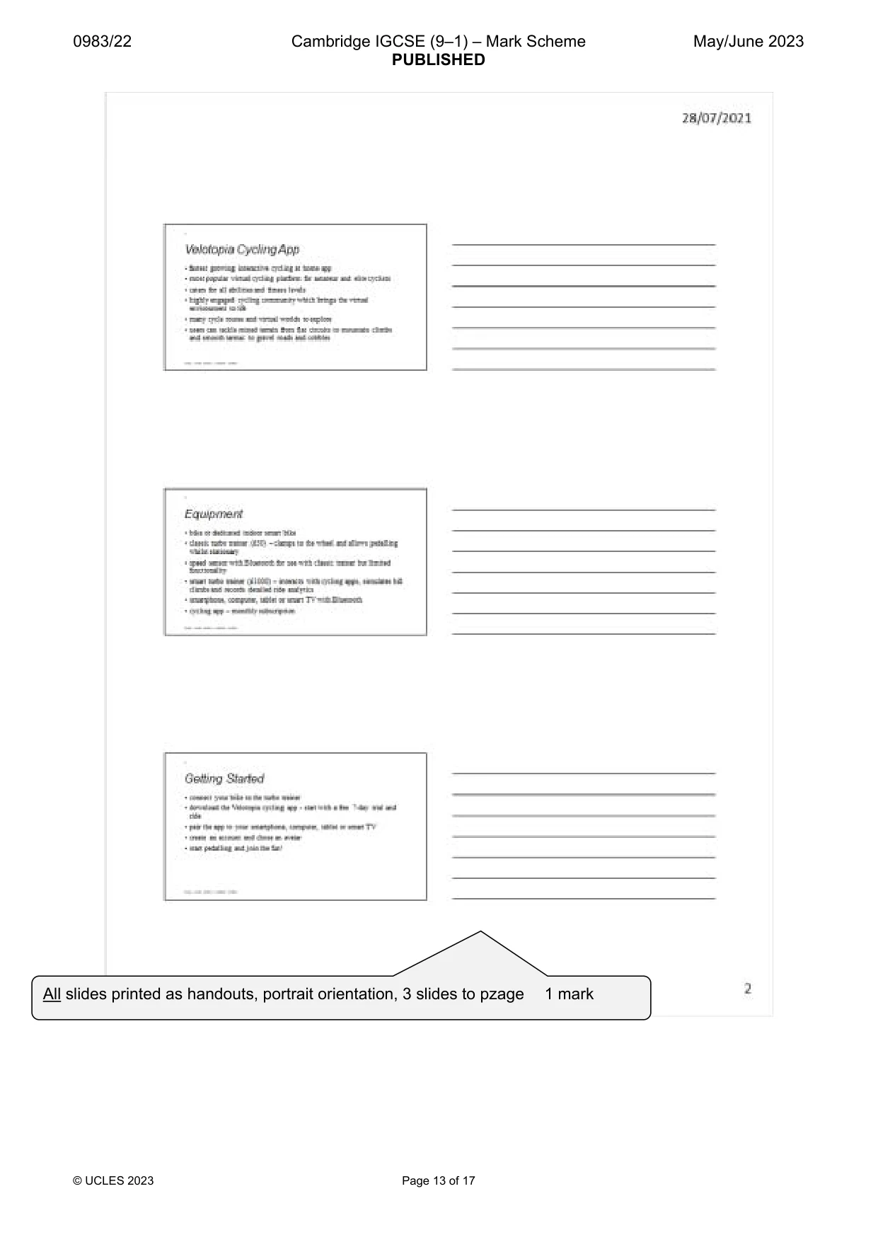 Mark scheme, page 13 of 17