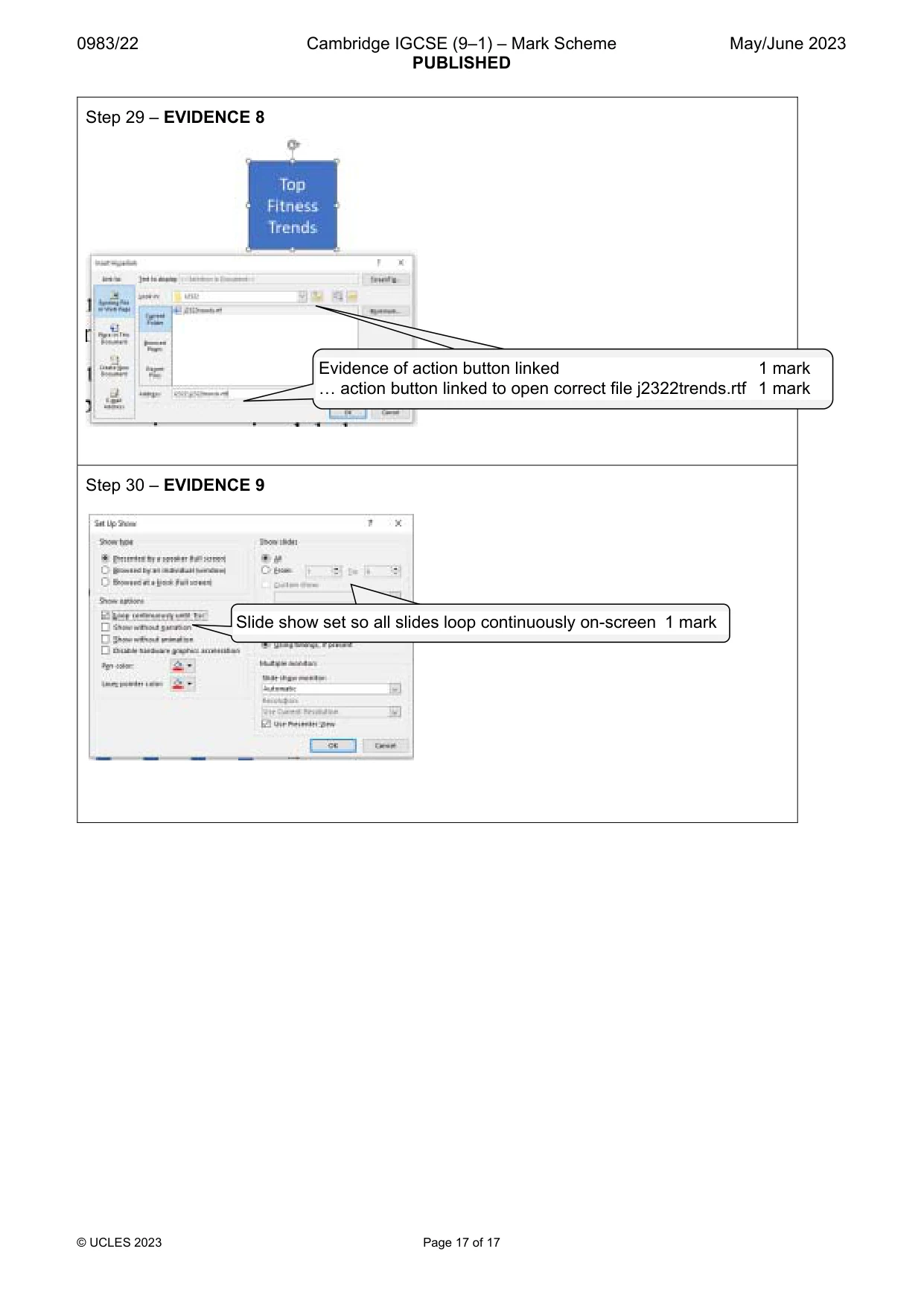 Mark scheme, page 17 of 17
