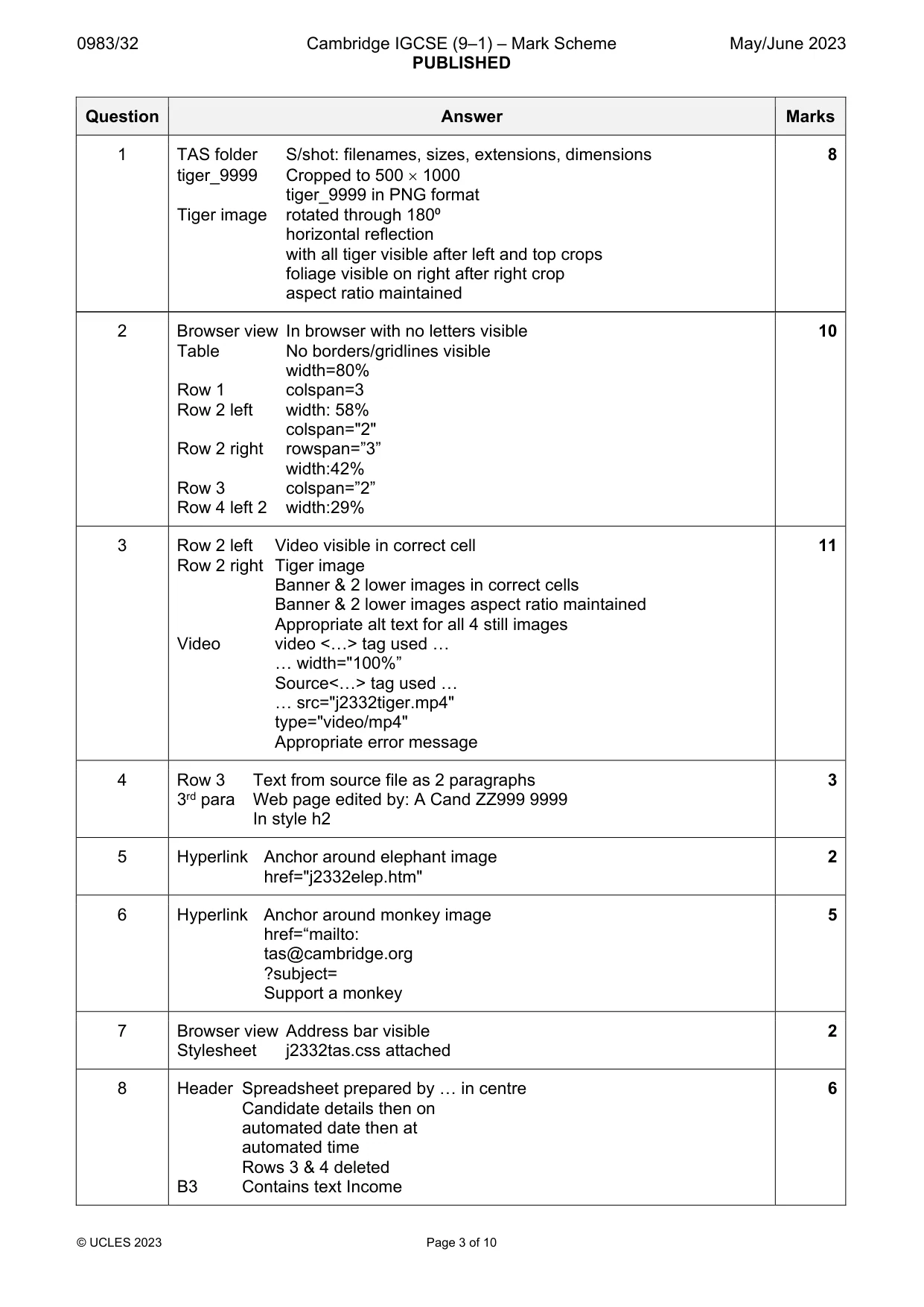 Mark scheme, page 3 of 10