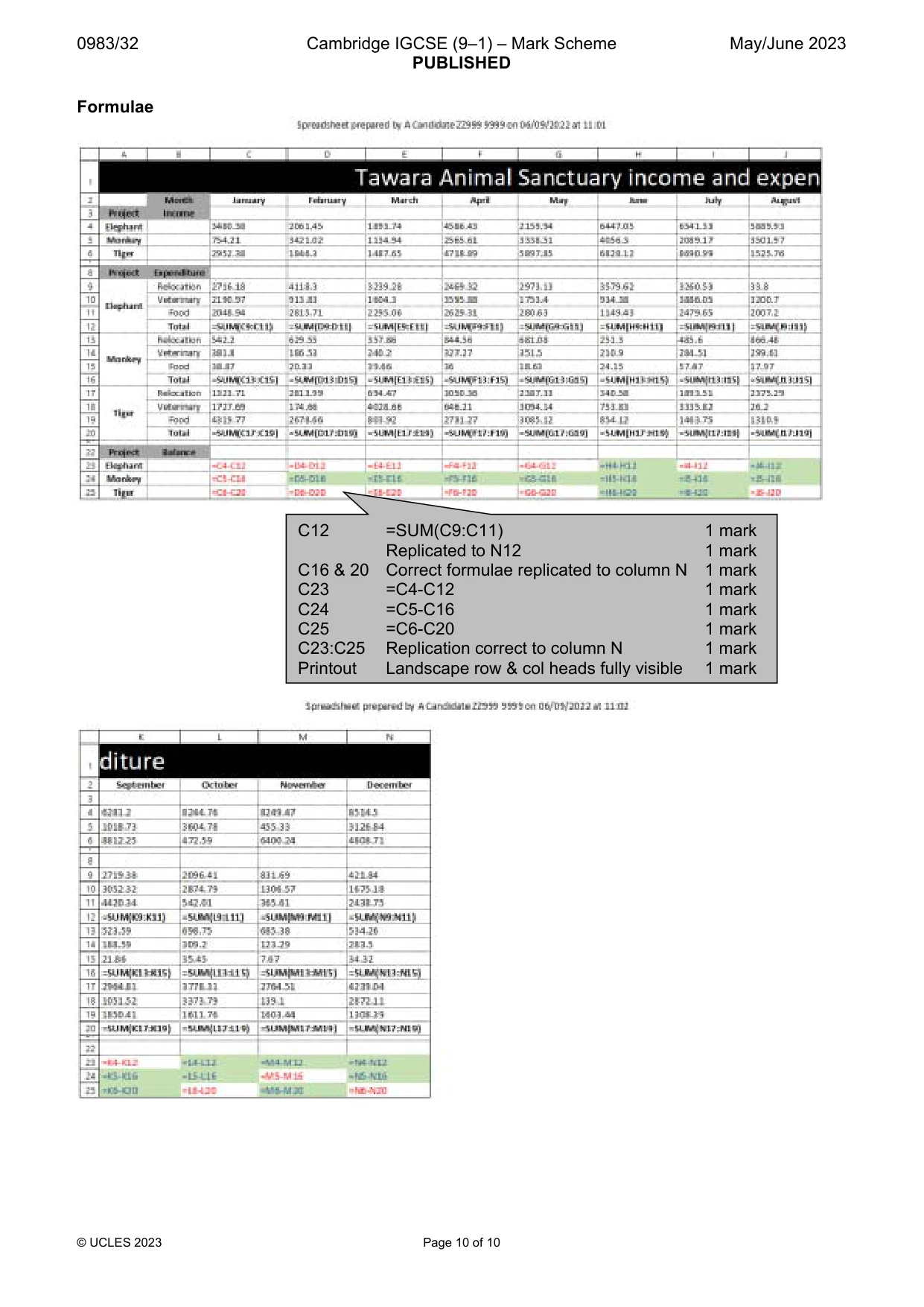 Mark scheme, page 10 of 10