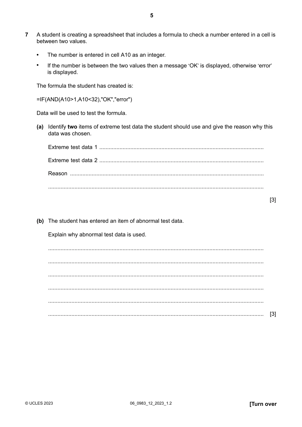 Cambridge IGCSE Information and Communication Technology (9-1) 0983 2023 May/June Paper 1 · Variant 2 question paper, page 5 of 12