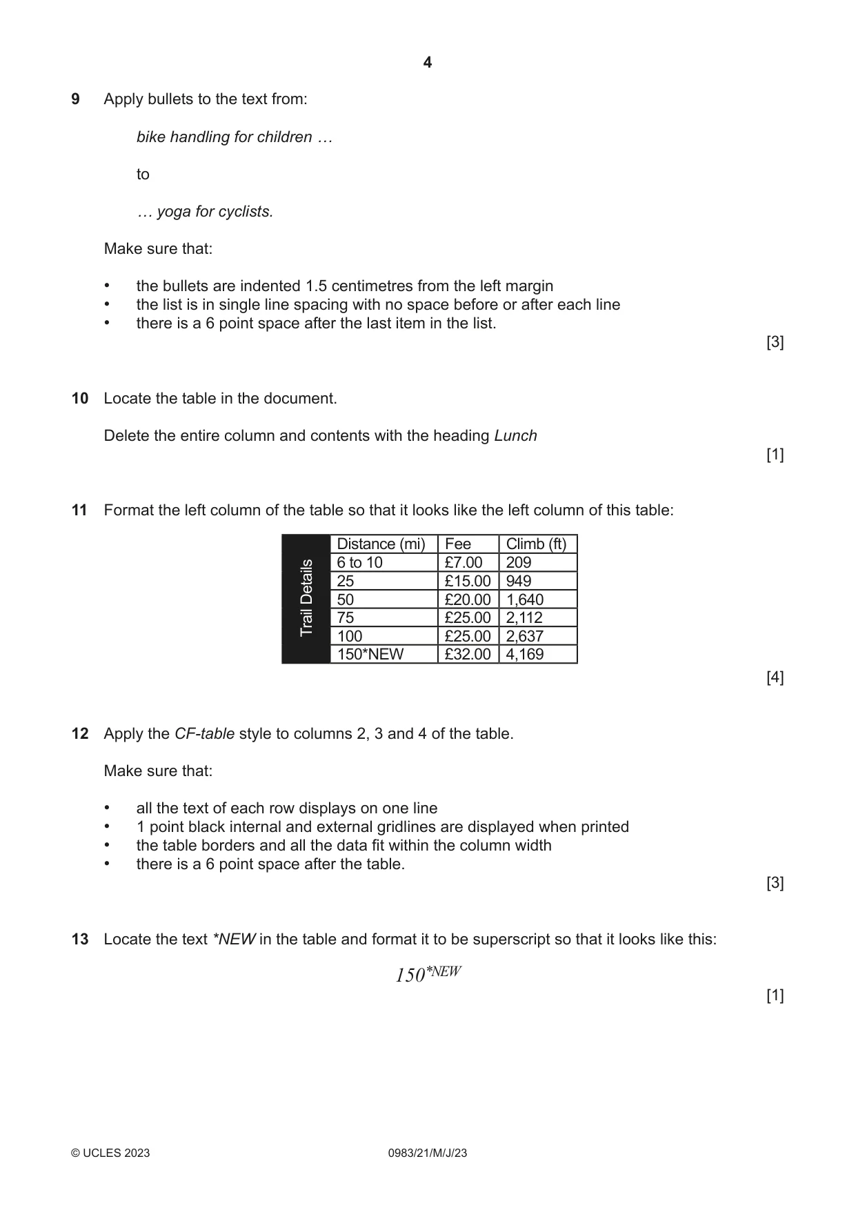 Cambridge IGCSE Information and Communication Technology (9-1) 0983 2023 May/June Paper 2 · Variant 1 question paper, page 4 of 12