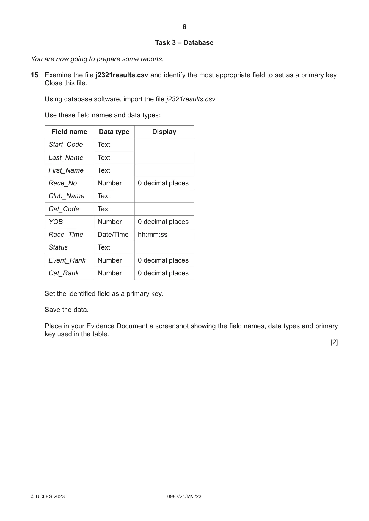 Cambridge IGCSE Information and Communication Technology (9-1) 0983 2023 May/June Paper 2 · Variant 1 question paper, page 6 of 12
