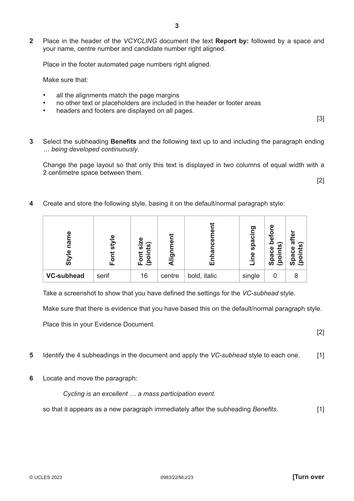 Cambridge IGCSE Information and Communication Technology (9-1) 0983 2023 May/June Paper 2 · Variant 2 question paper, page 3 of 12