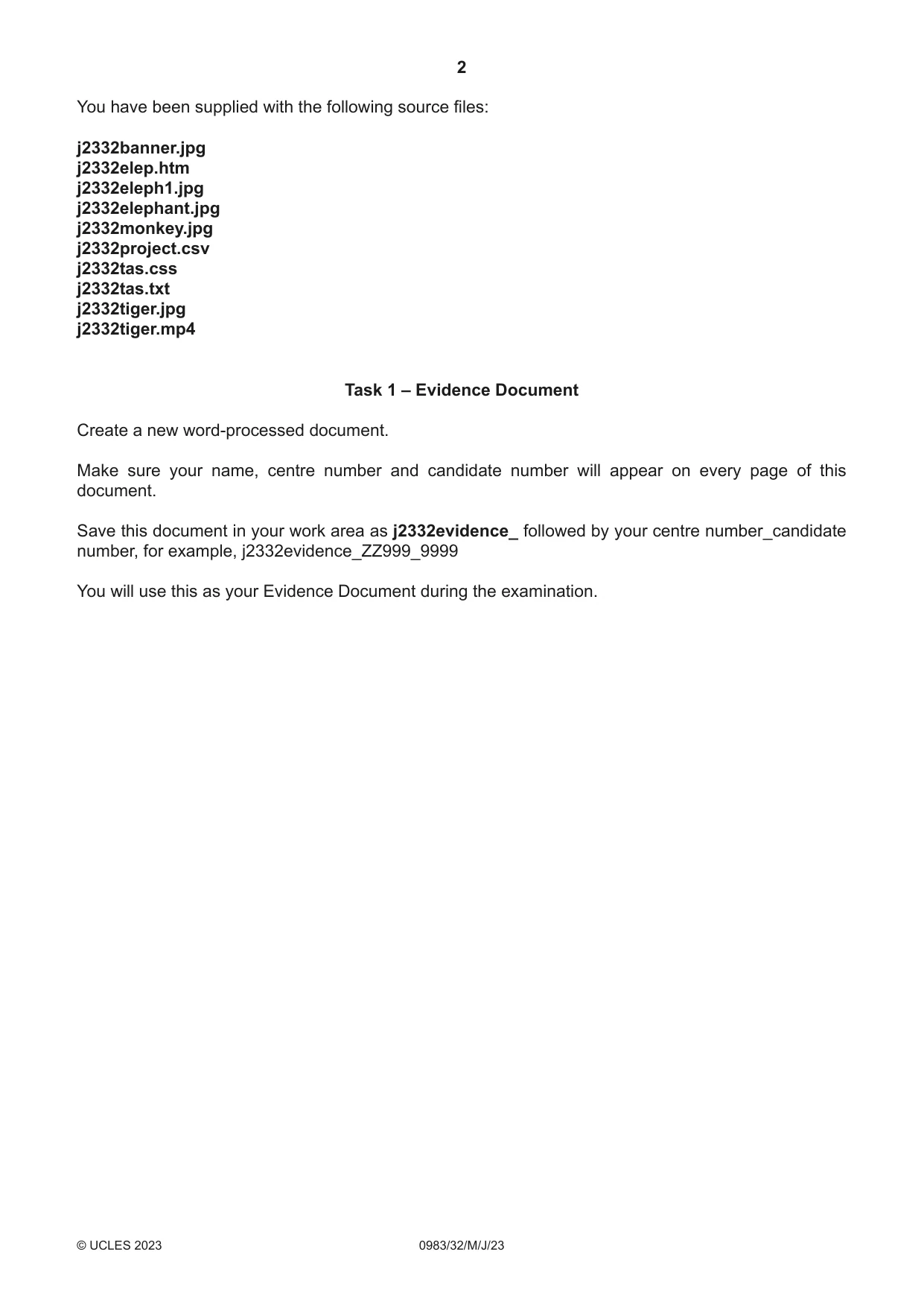 Cambridge IGCSE Information and Communication Technology (9-1) 0983 2023 May/June Paper 3 · Variant 2 question paper, page 2 of 8
