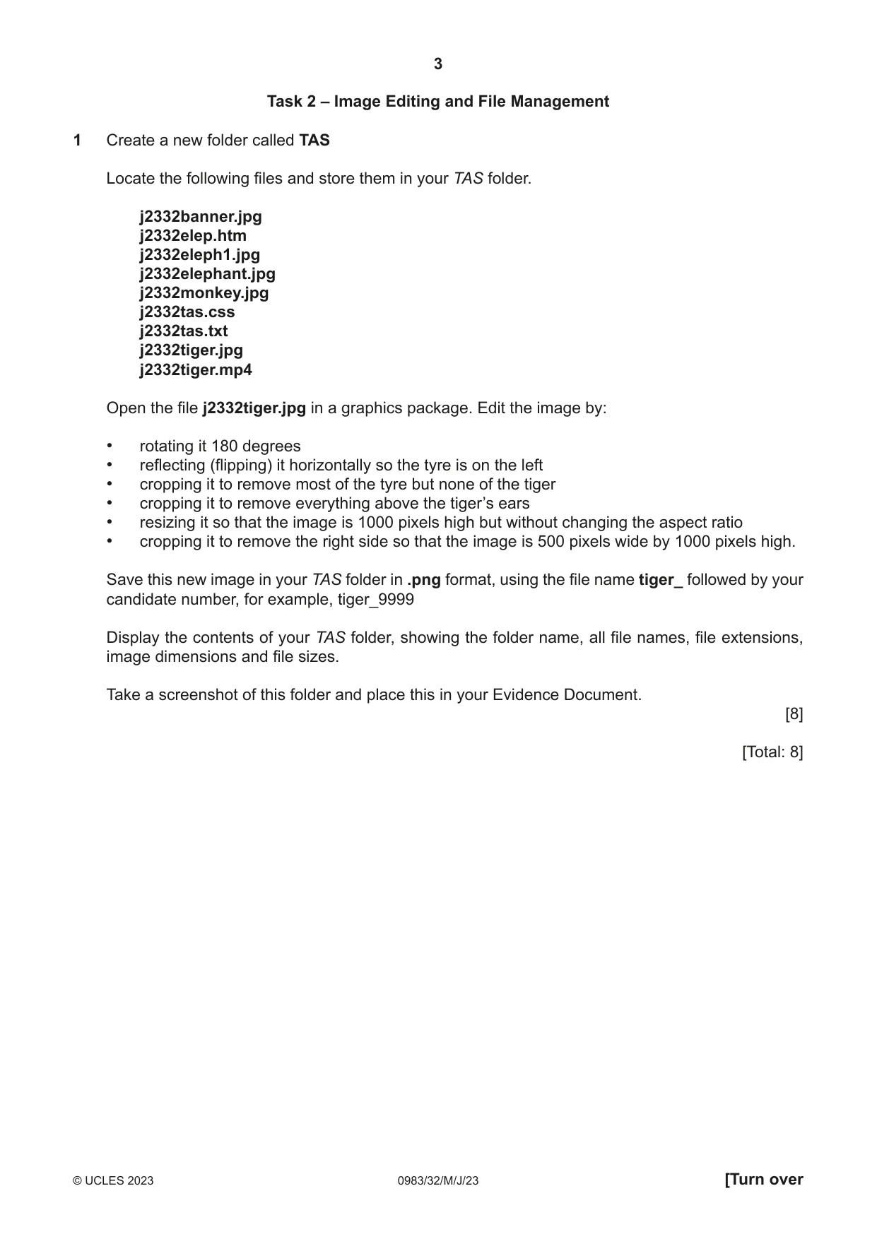 Cambridge IGCSE Information and Communication Technology (9-1) 0983 2023 May/June Paper 3 · Variant 2 question paper, page 3 of 8