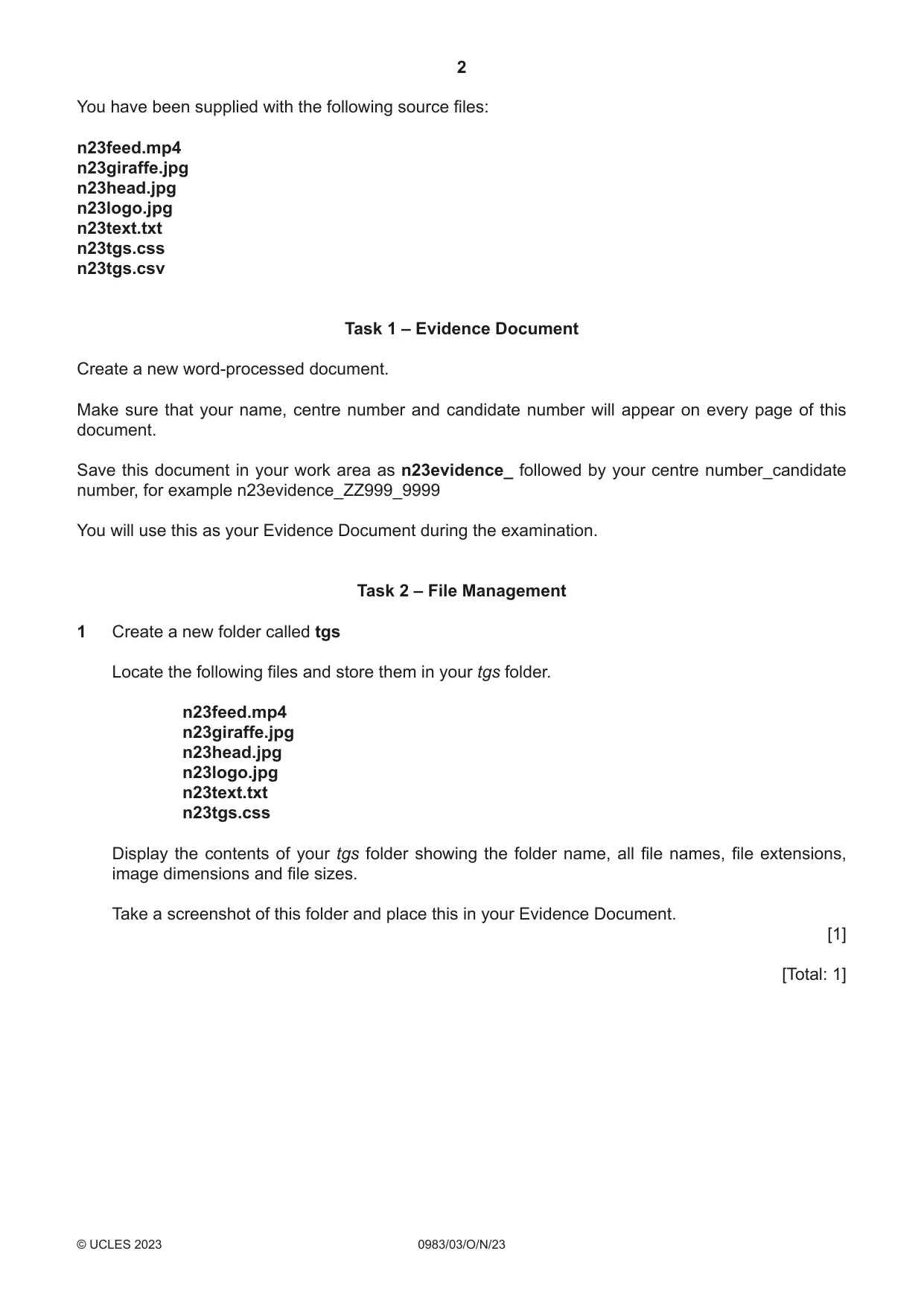 Cambridge IGCSE Information and Communication Technology (9-1) 0983 2023 Oct/Nov Paper 3 · Variant 0 question paper, page 2 of 8