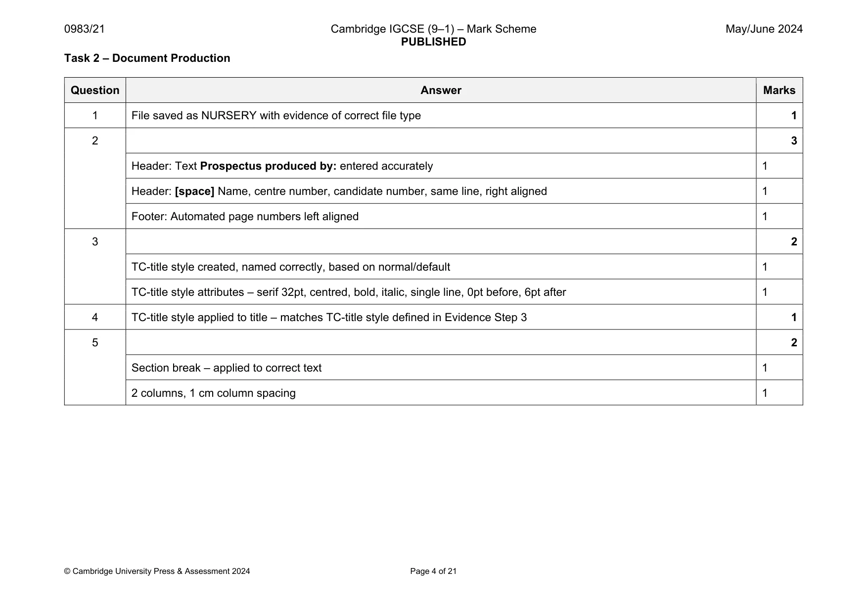Mark scheme, page 4 of 21