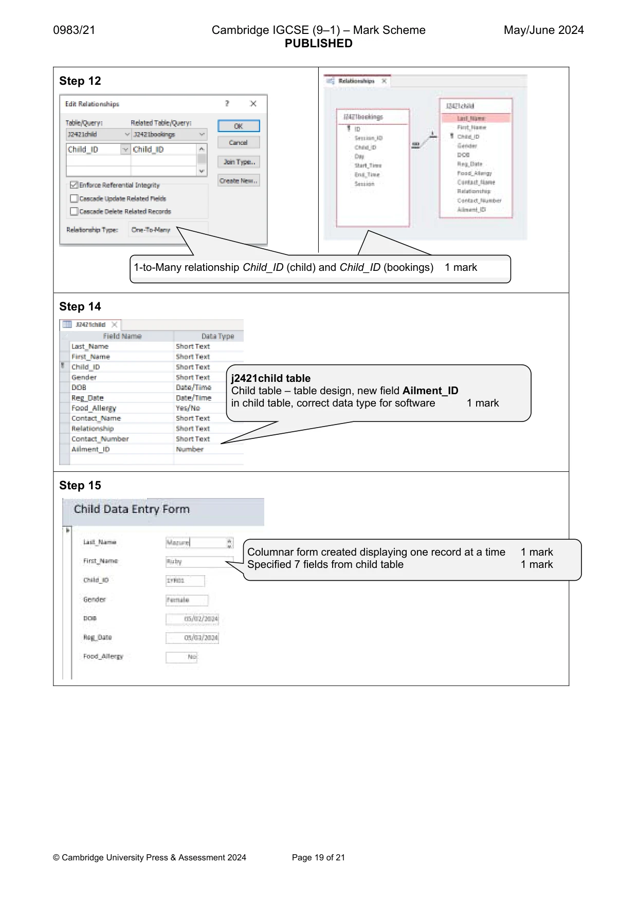 Mark scheme, page 19 of 21