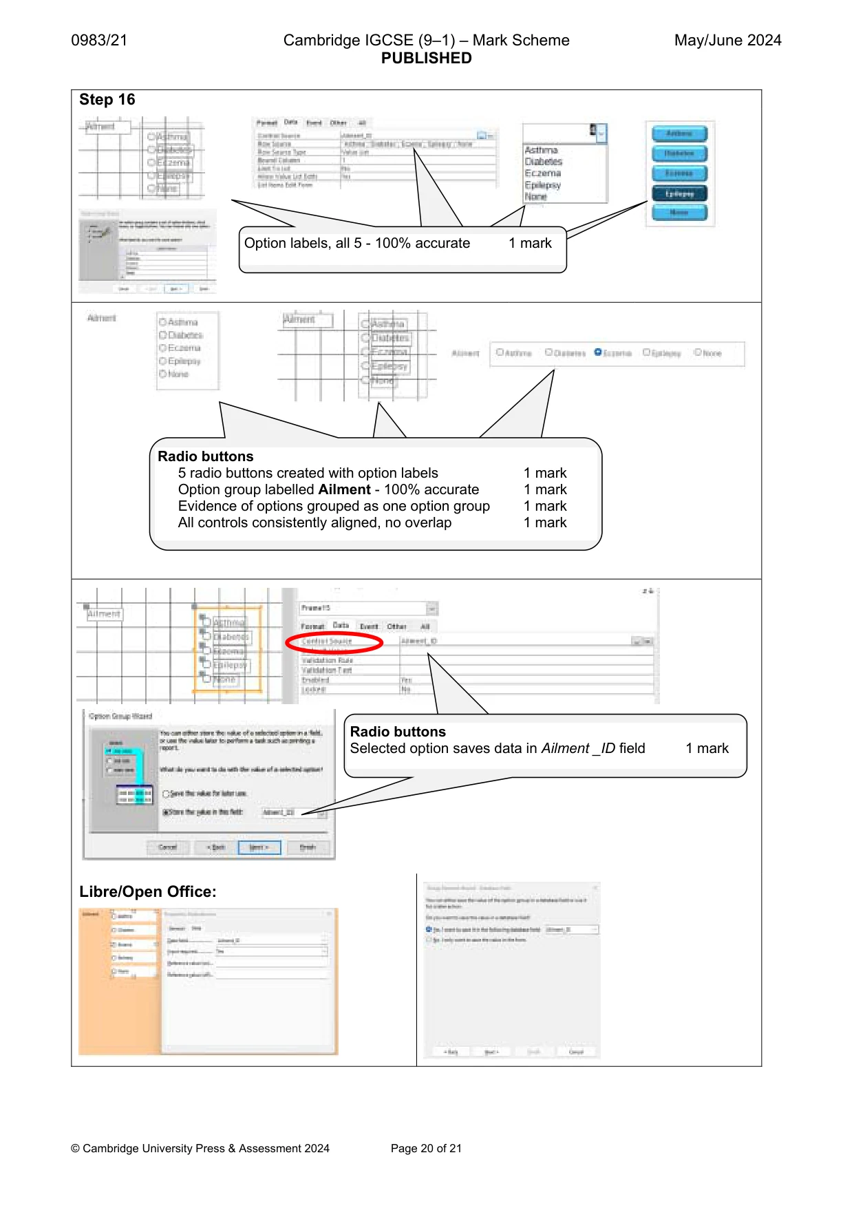 Mark scheme, page 20 of 21