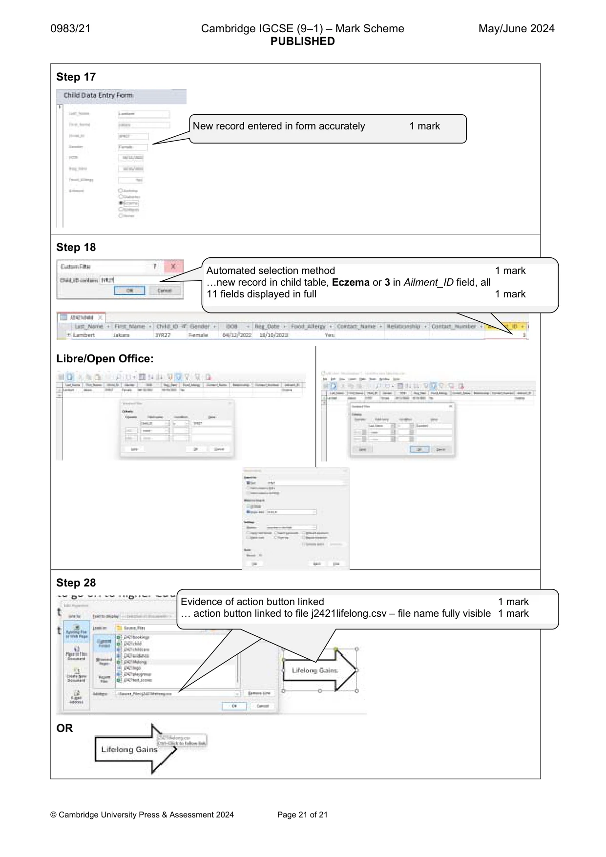 Mark scheme, page 21 of 21