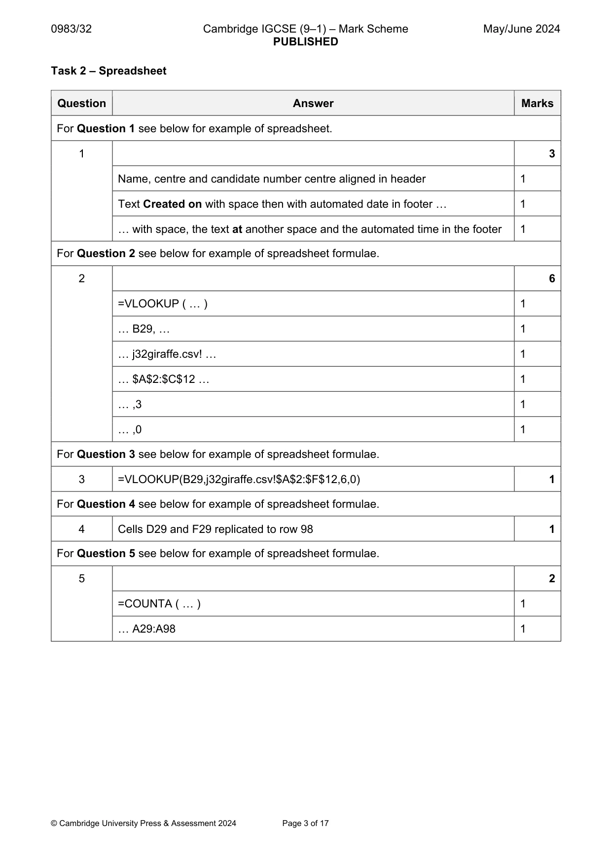 Mark scheme, page 3 of 17