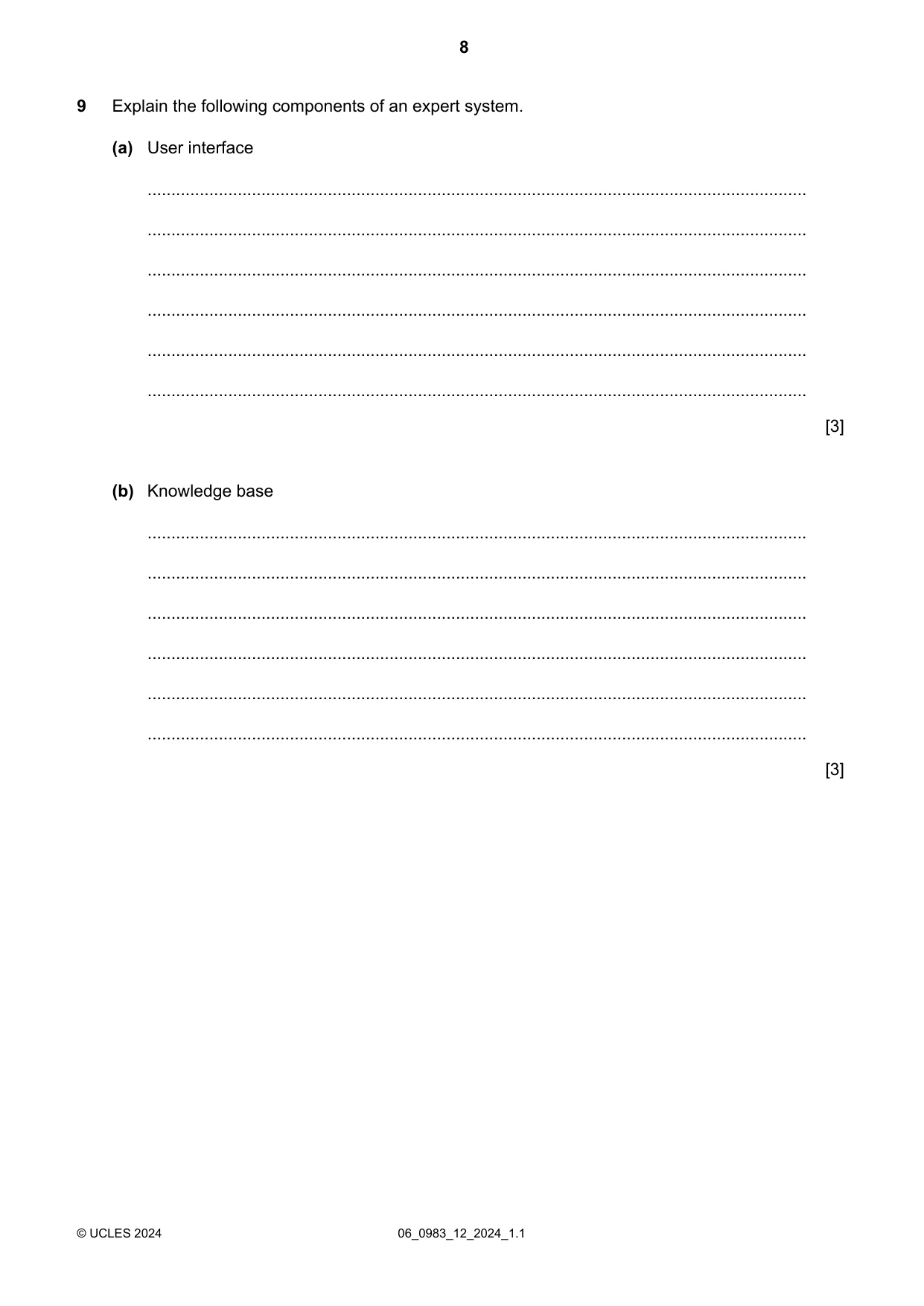 Cambridge IGCSE Information and Communication Technology (9-1) 0983 2024 May/June Paper 1 · Variant 2 question paper, page 8 of 16