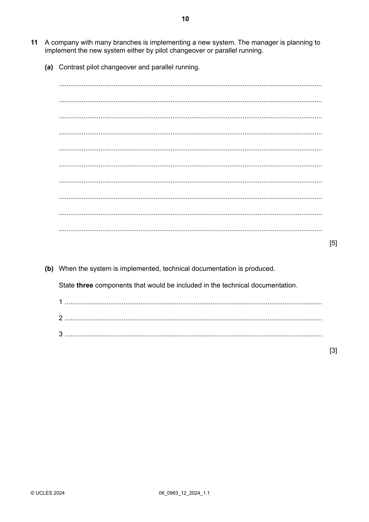 Cambridge IGCSE Information and Communication Technology (9-1) 0983 2024 May/June Paper 1 · Variant 2 question paper, page 10 of 16