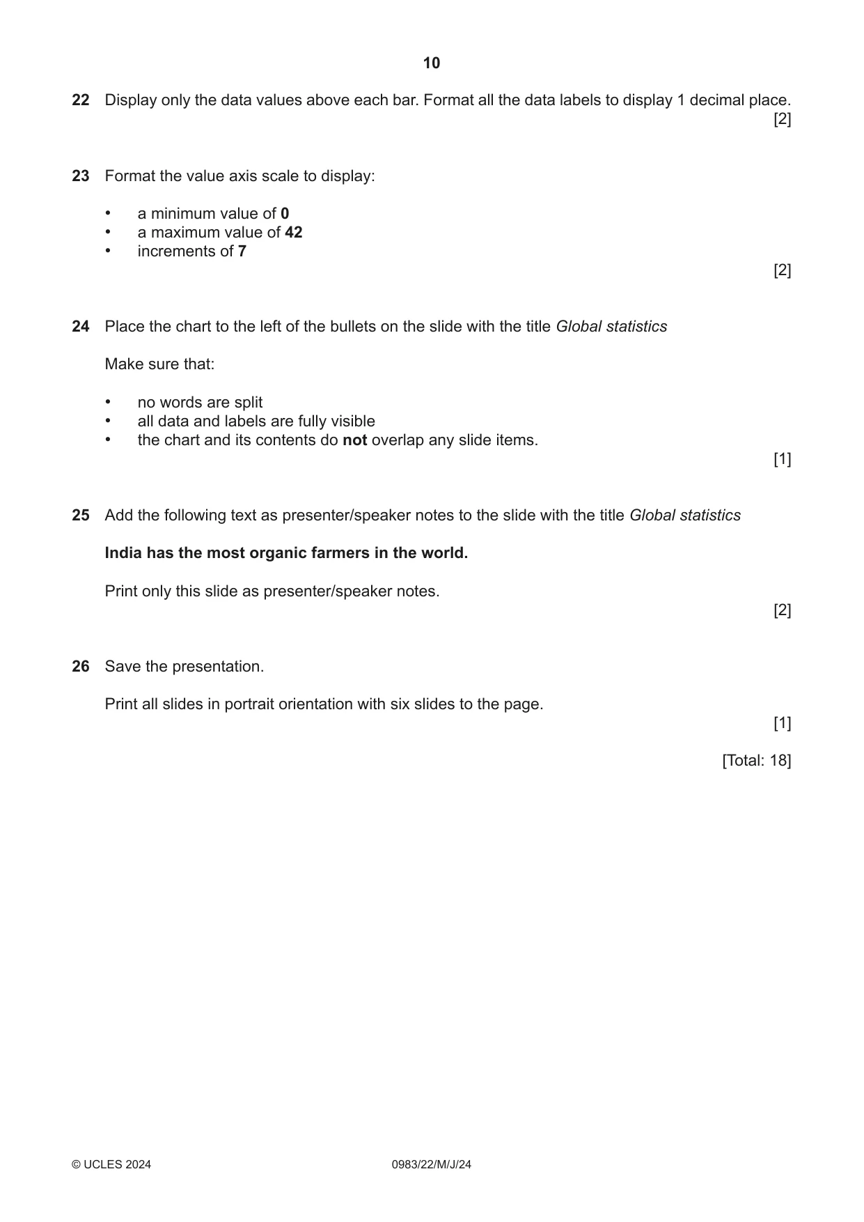 Cambridge IGCSE Information and Communication Technology (9-1) 0983 2024 May/June Paper 2 · Variant 2 question paper, page 10 of 12