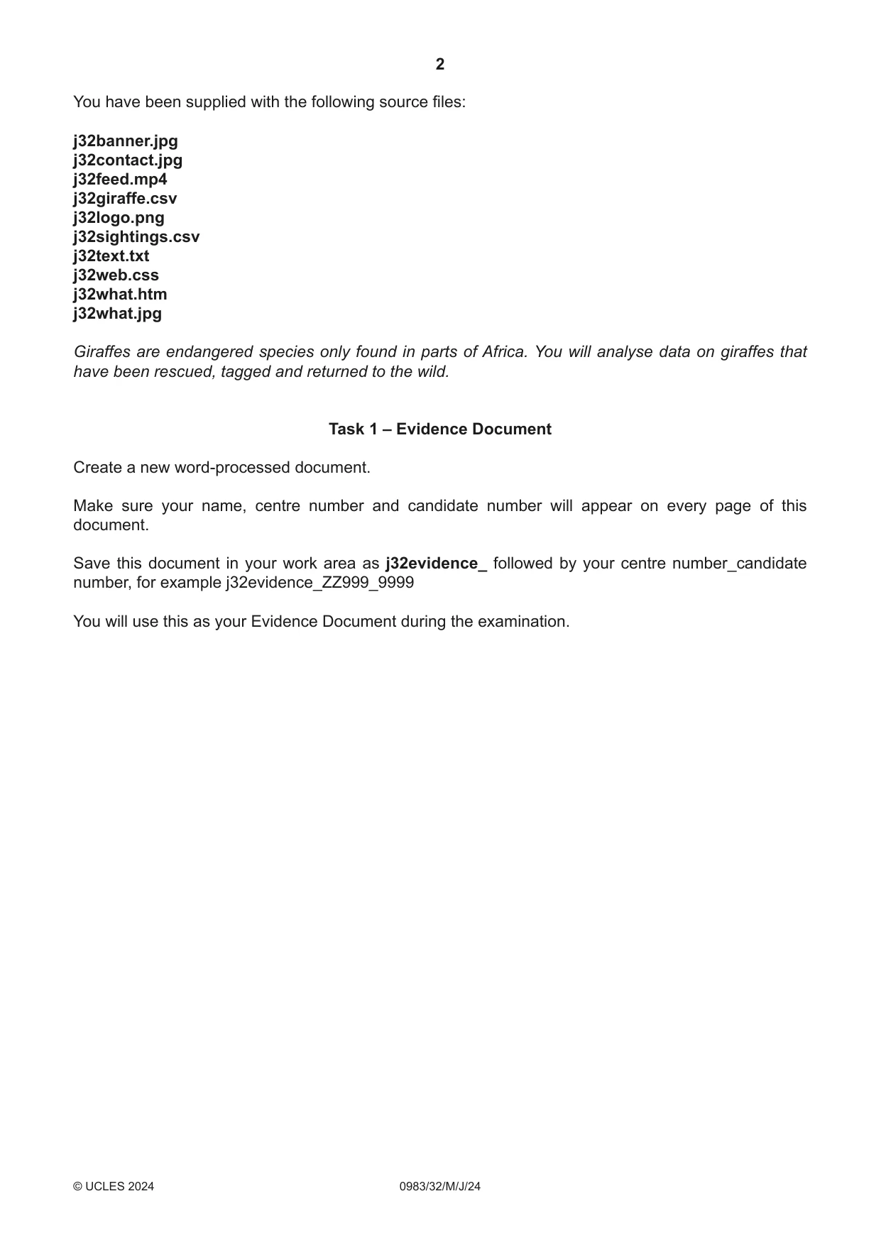 Cambridge IGCSE Information and Communication Technology (9-1) 0983 2024 May/June Paper 3 · Variant 2 question paper, page 2 of 8