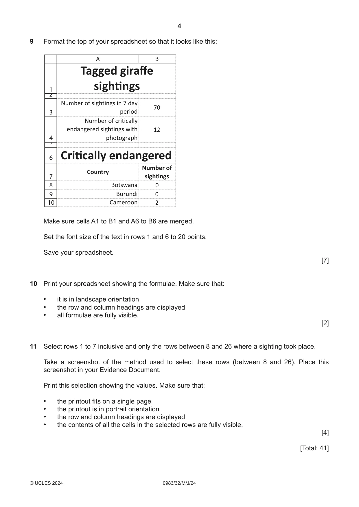 Cambridge IGCSE Information and Communication Technology (9-1) 0983 2024 May/June Paper 3 · Variant 2 question paper, page 4 of 8