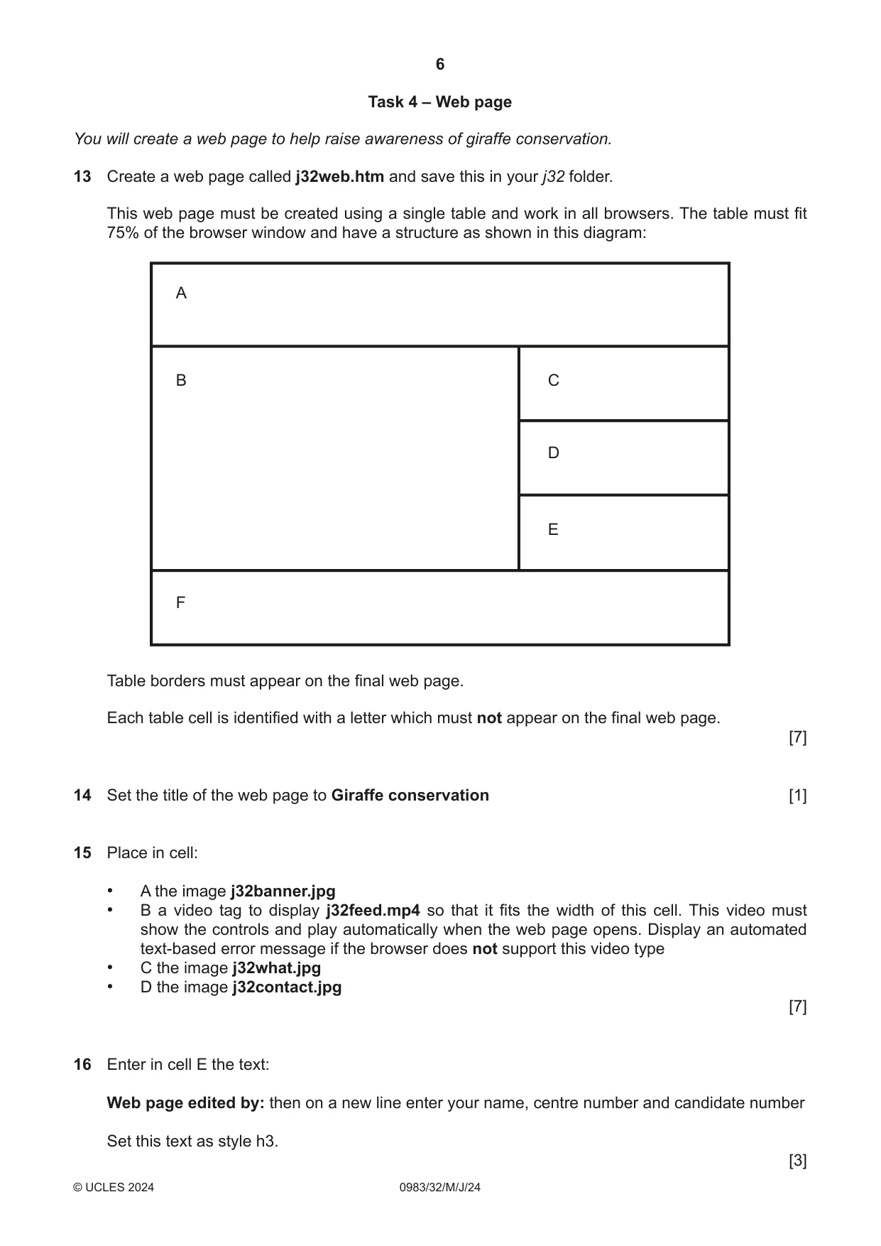 Cambridge IGCSE Information and Communication Technology (9-1) 0983 2024 May/June Paper 3 · Variant 2 question paper, page 6 of 8