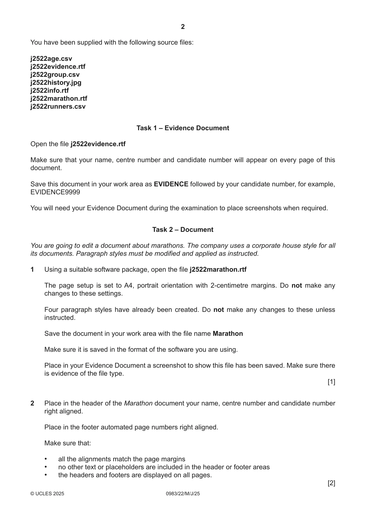 Cambridge IGCSE Information and Communication Technology (9-1) 0983 2025 May/June Paper 2 · Variant 2 question paper, page 2 of 12