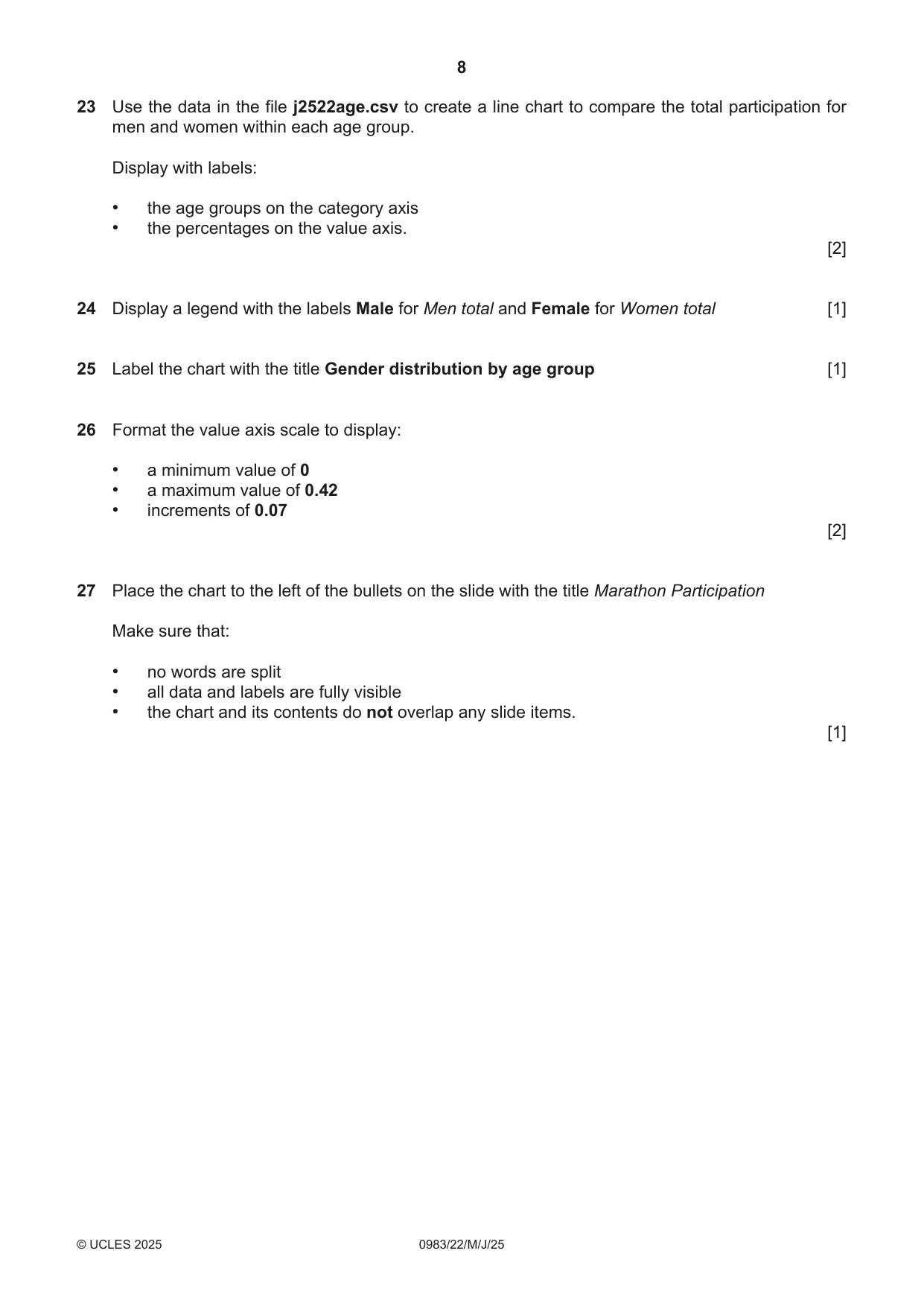 Cambridge IGCSE Information and Communication Technology (9-1) 0983 2025 May/June Paper 2 · Variant 2 question paper, page 8 of 12