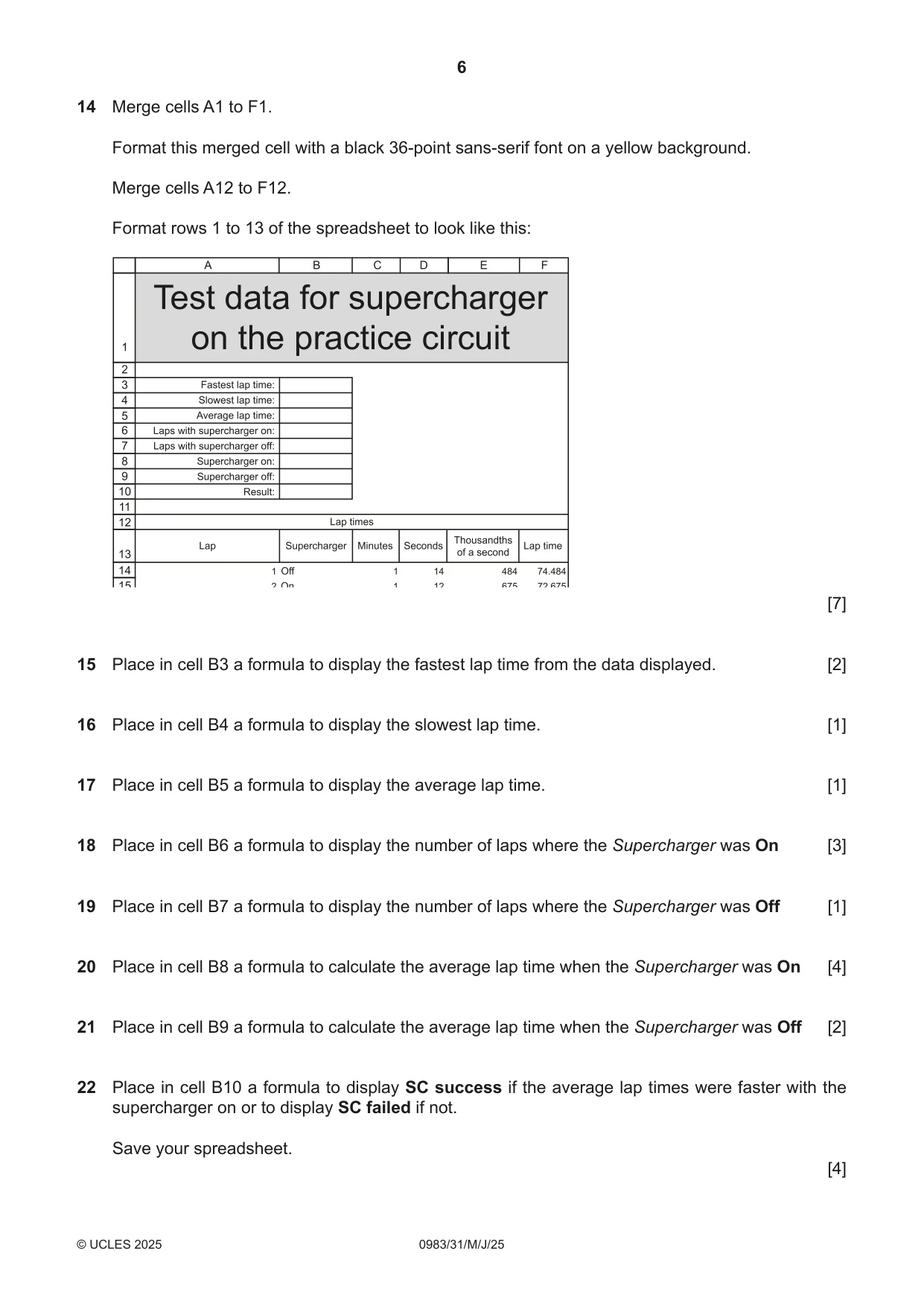Cambridge IGCSE Information and Communication Technology (9-1) 0983 2025 May/June Paper 3 · Variant 1 question paper, page 6 of 8