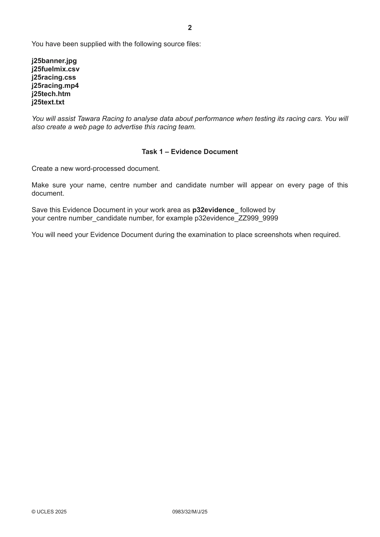 Cambridge IGCSE Information and Communication Technology (9-1) 0983 2025 May/June Paper 3 · Variant 2 question paper, page 2 of 8