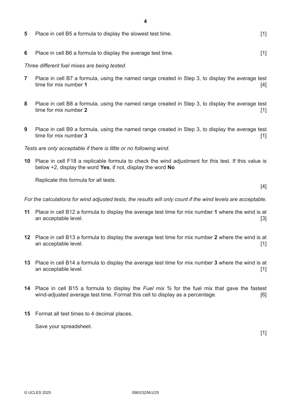 Cambridge IGCSE Information and Communication Technology (9-1) 0983 2025 May/June Paper 3 · Variant 2 question paper, page 4 of 8