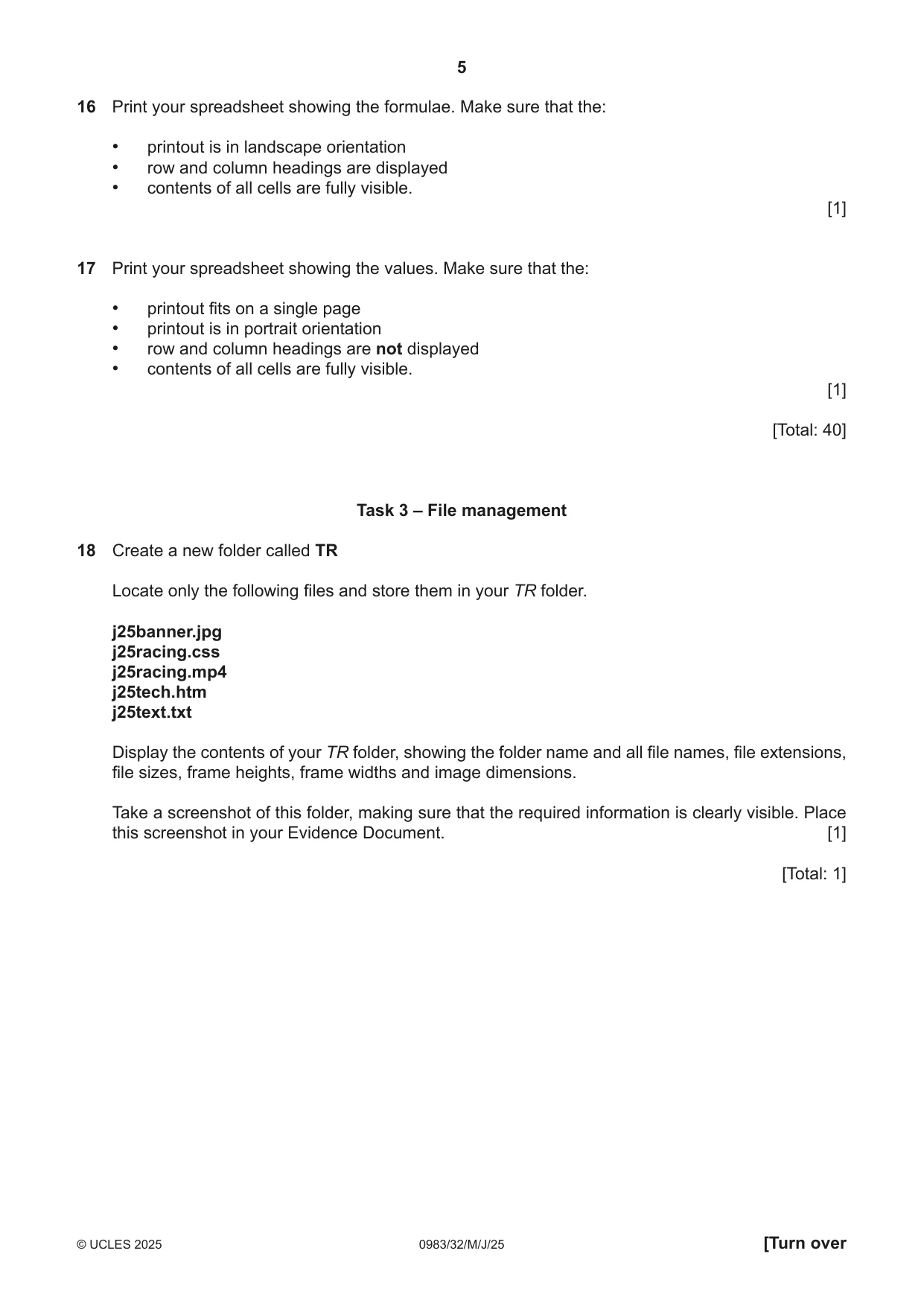 Cambridge IGCSE Information and Communication Technology (9-1) 0983 2025 May/June Paper 3 · Variant 2 question paper, page 5 of 8