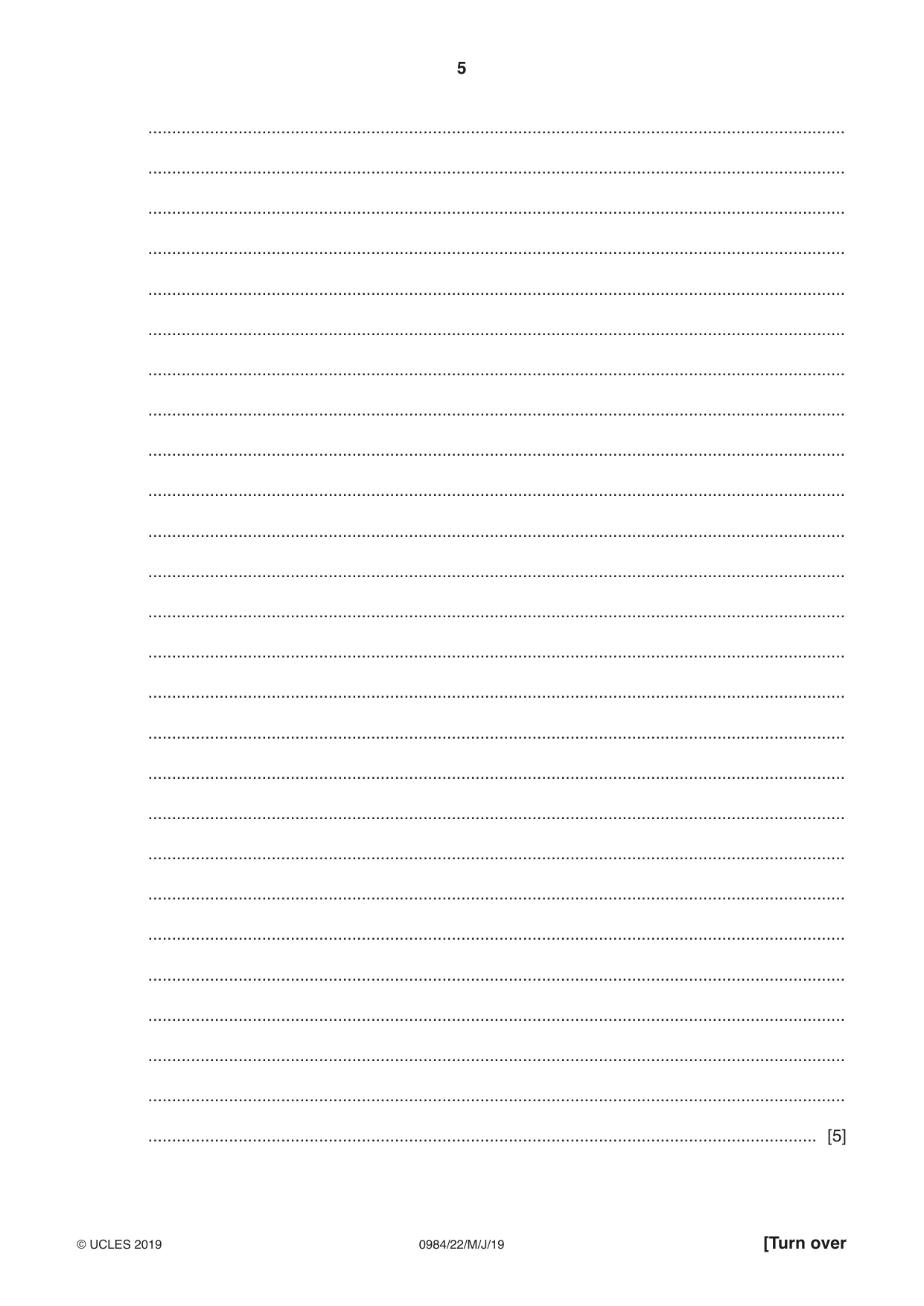 Cambridge IGCSE Computer Science (9-1) 0984 2019 May/June Paper 2 · Variant 2 question paper, page 5 of 16