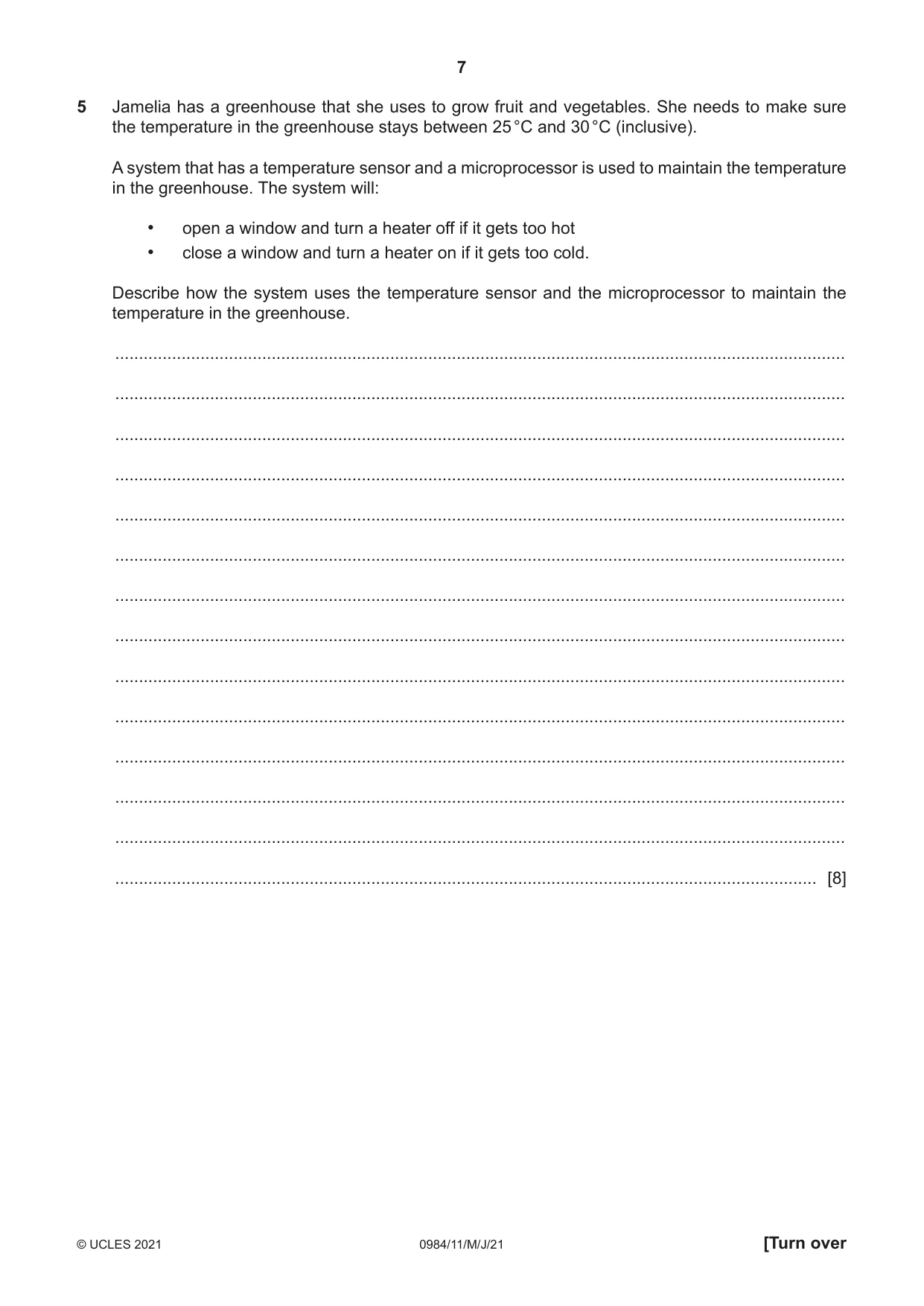 Cambridge IGCSE Computer Science (9-1) 0984 2021 May/June Paper 1 · Variant 1 question paper, page 7 of 16