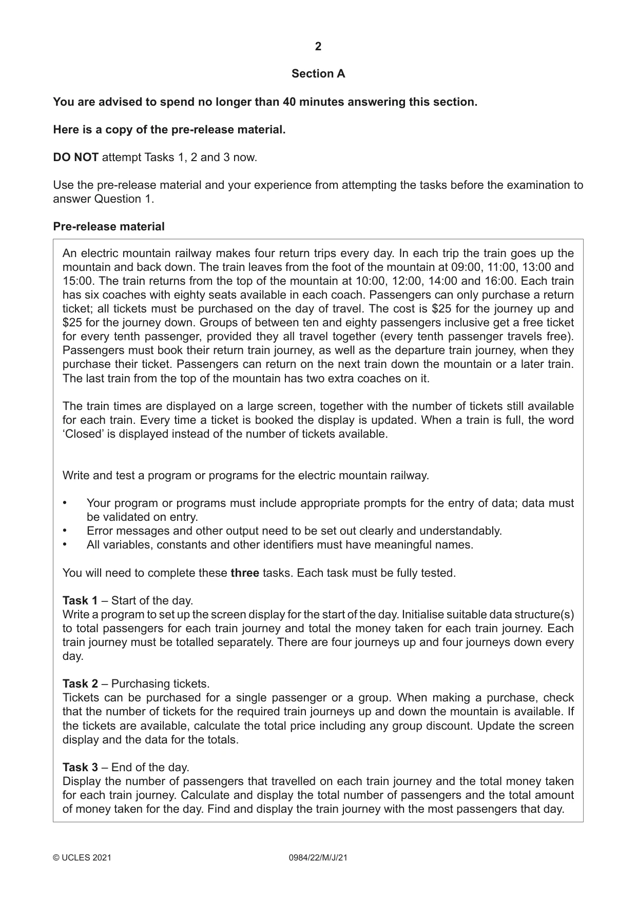 Cambridge IGCSE Computer Science (9-1) 0984 2021 May/June Paper 2 · Variant 2 question paper, page 2 of 16