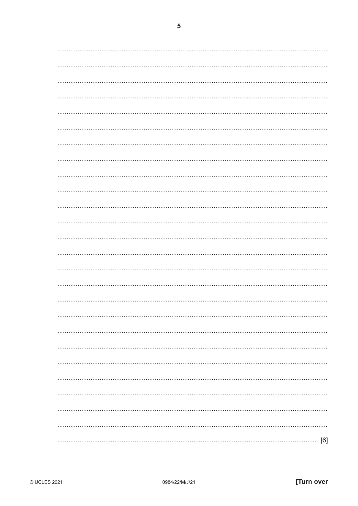 Cambridge IGCSE Computer Science (9-1) 0984 2021 May/June Paper 2 · Variant 2 question paper, page 5 of 16