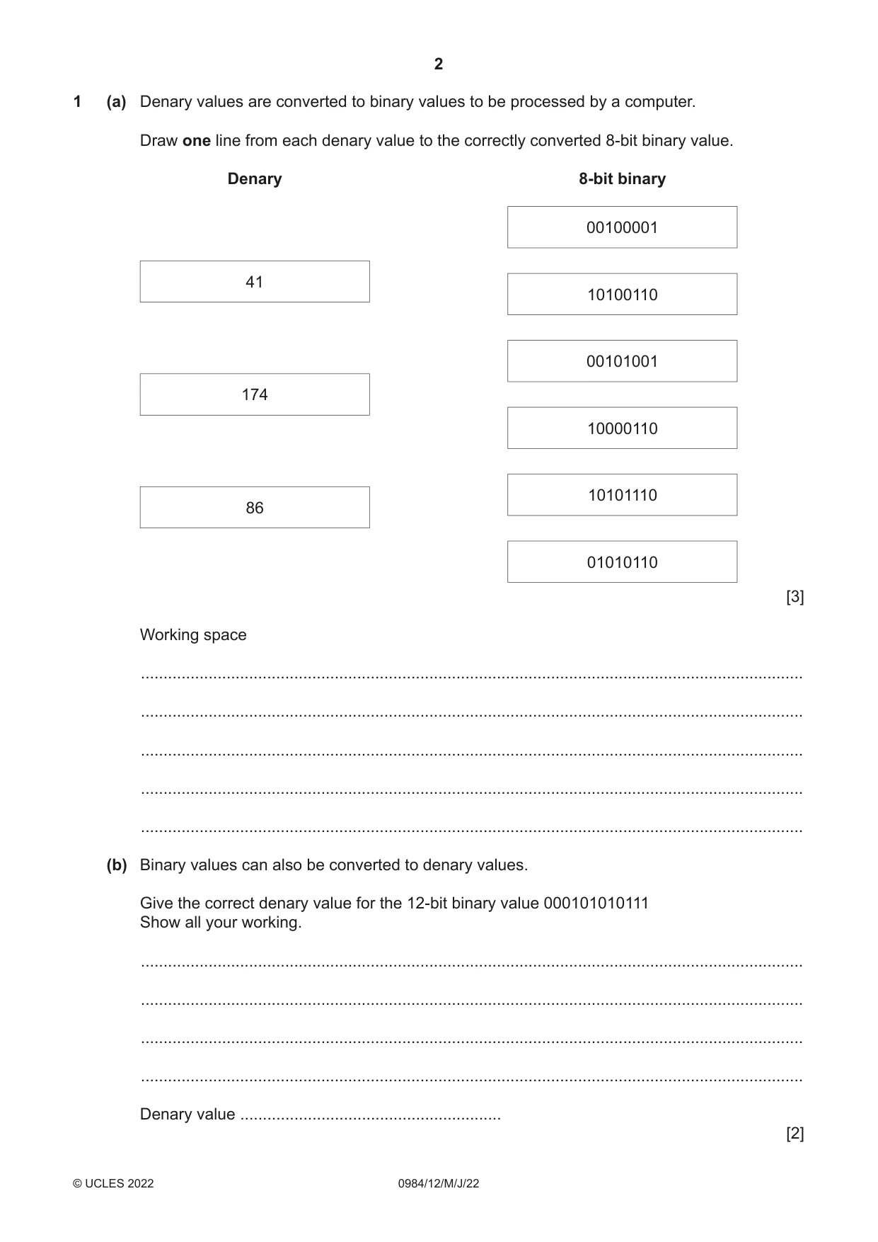 Cambridge IGCSE Computer Science (9-1) 0984 2022 May/June Paper 1 · Variant 2 question paper, page 2 of 12