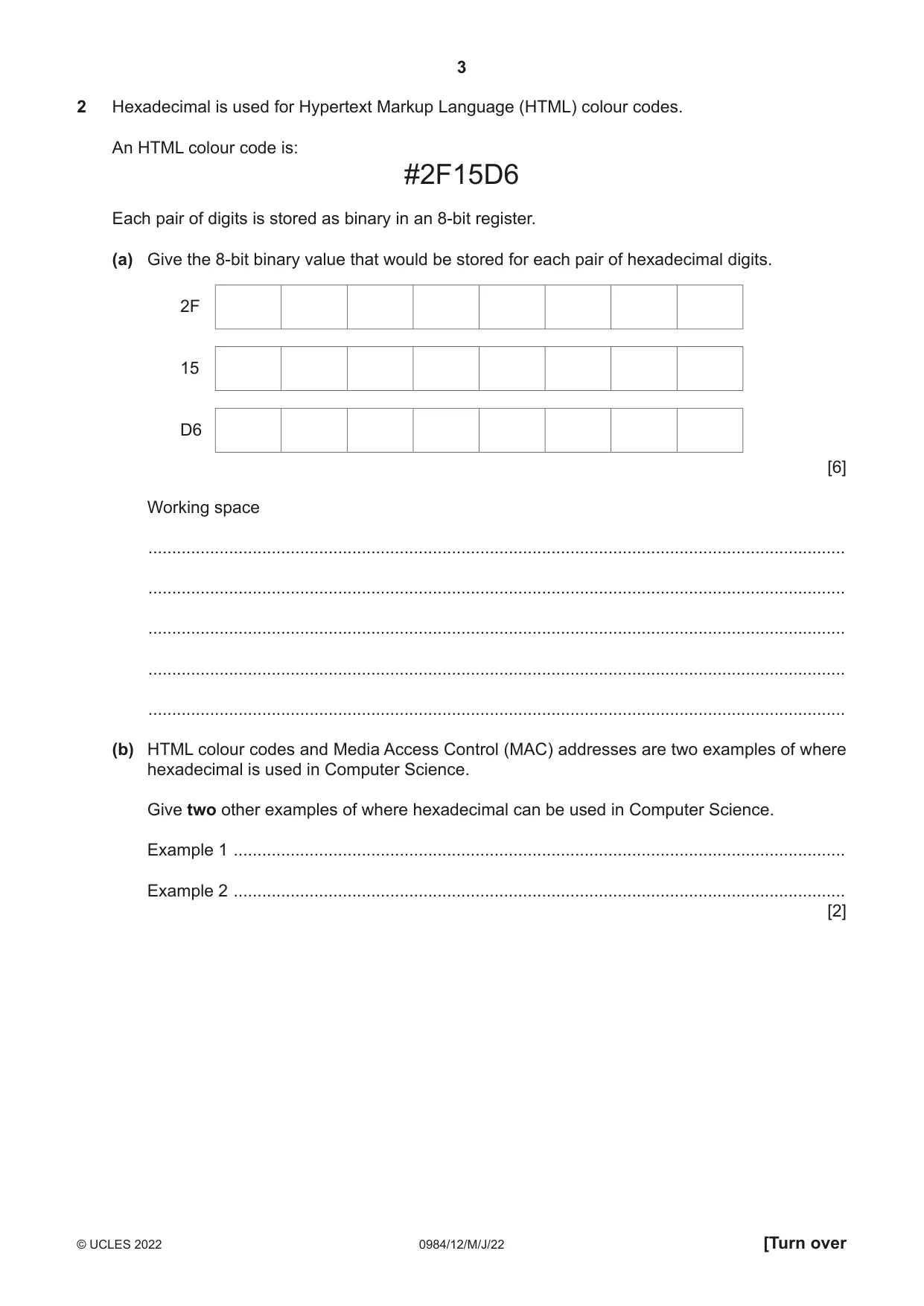 Cambridge IGCSE Computer Science (9-1) 0984 2022 May/June Paper 1 · Variant 2 question paper, page 3 of 12